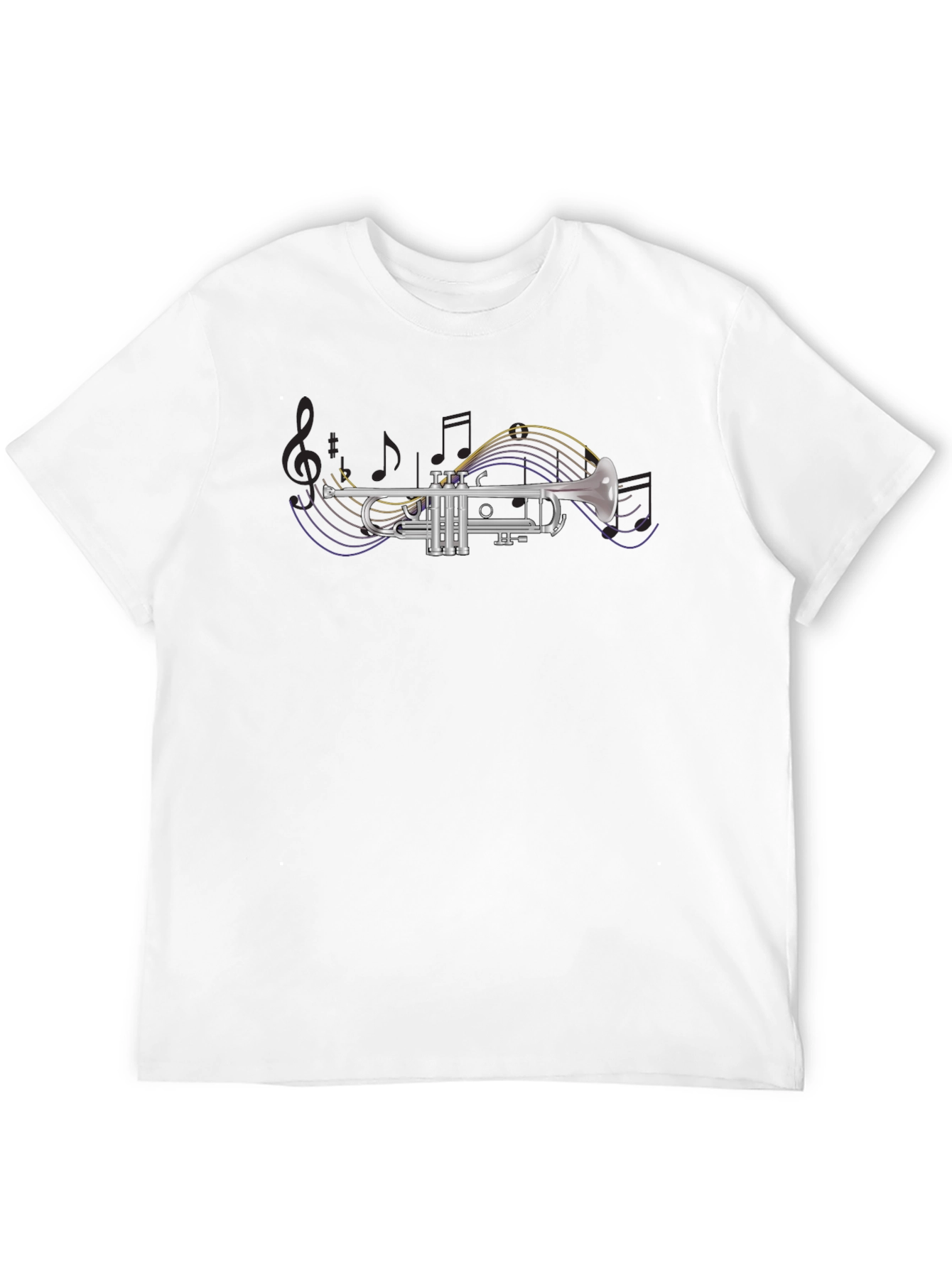 Trumpet Music Graphic T-Shirt - Black