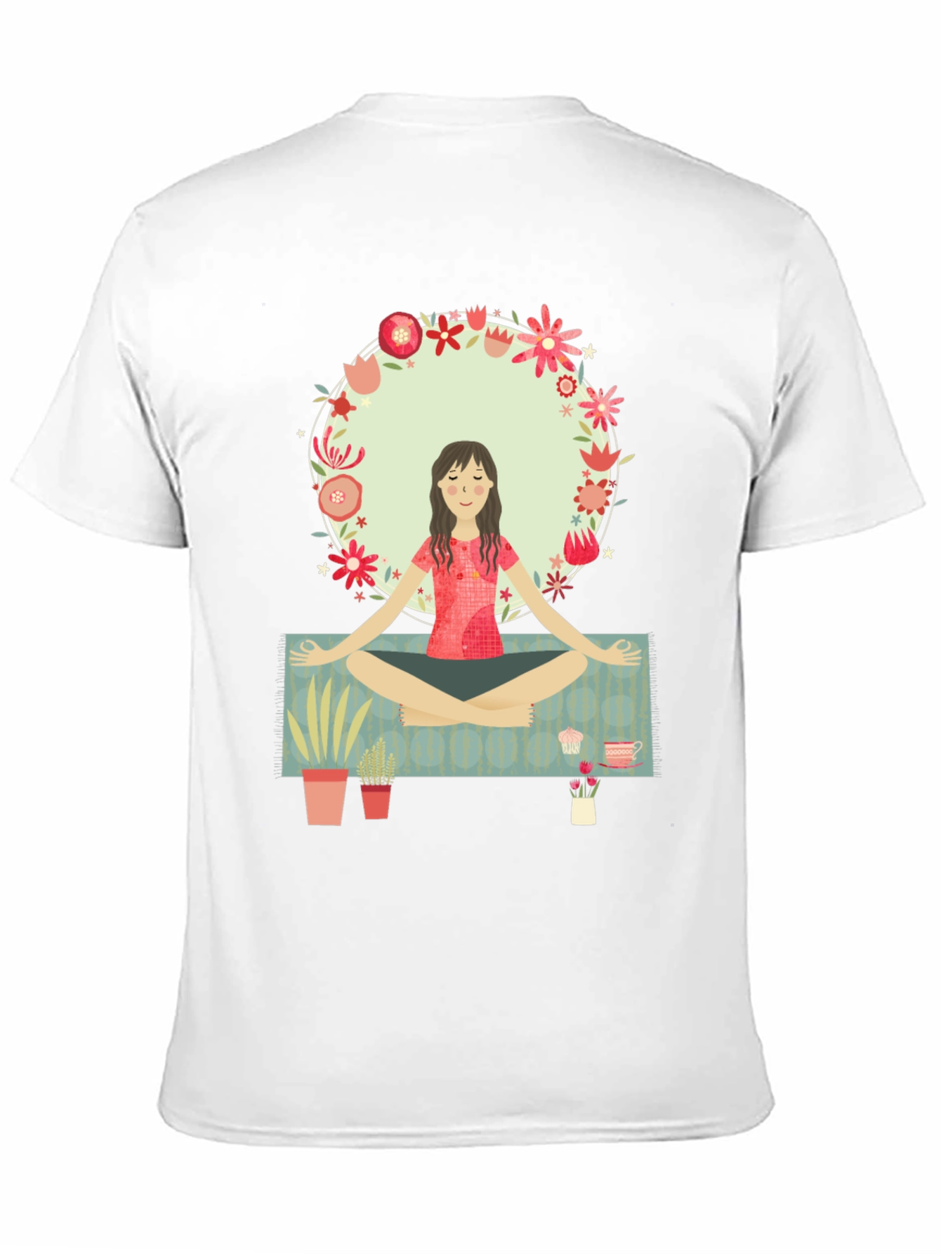 Yoga Girl Flower Circle Graphic Tee
