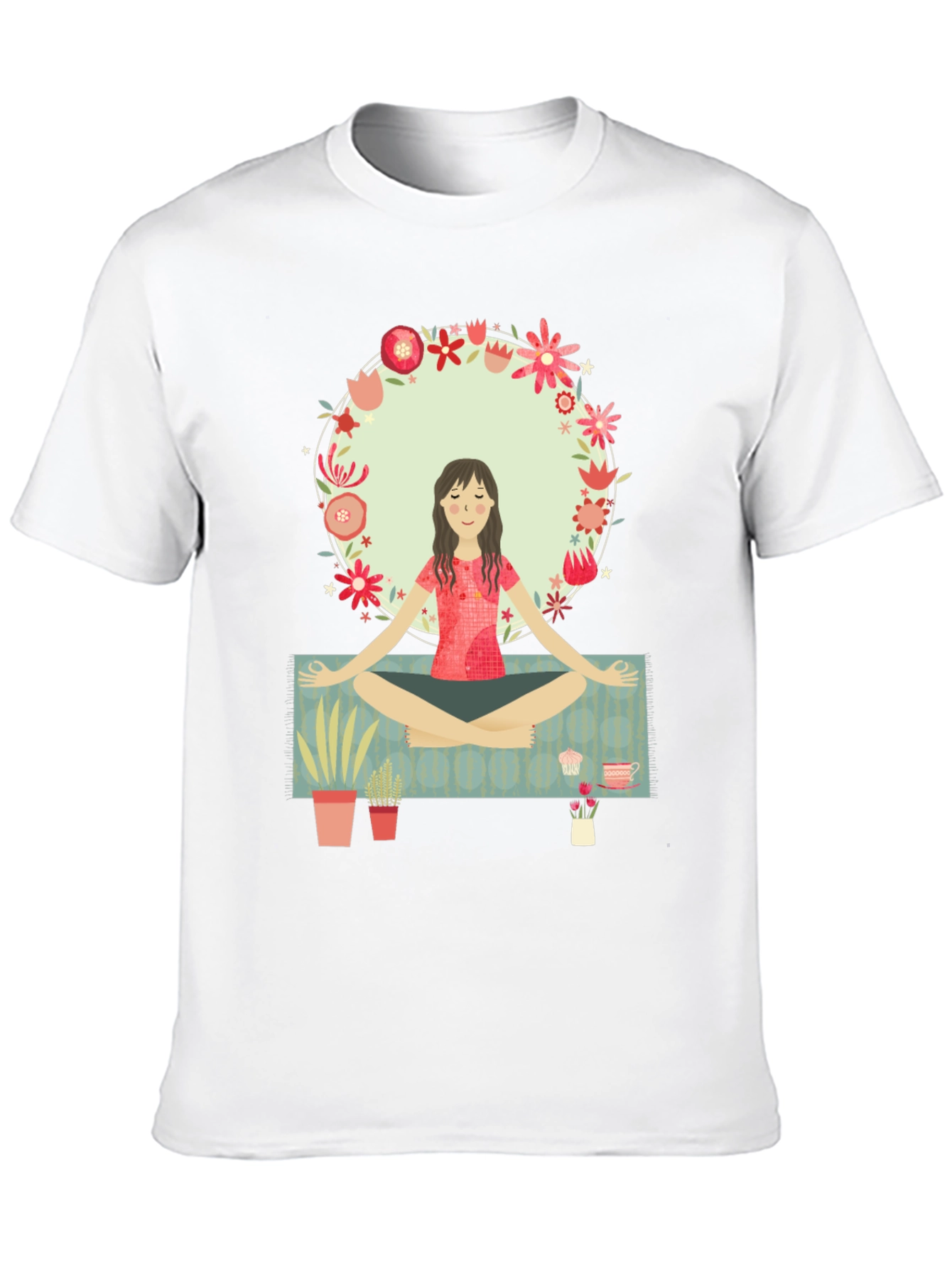 Yoga Girl Flower Circle Graphic Tee