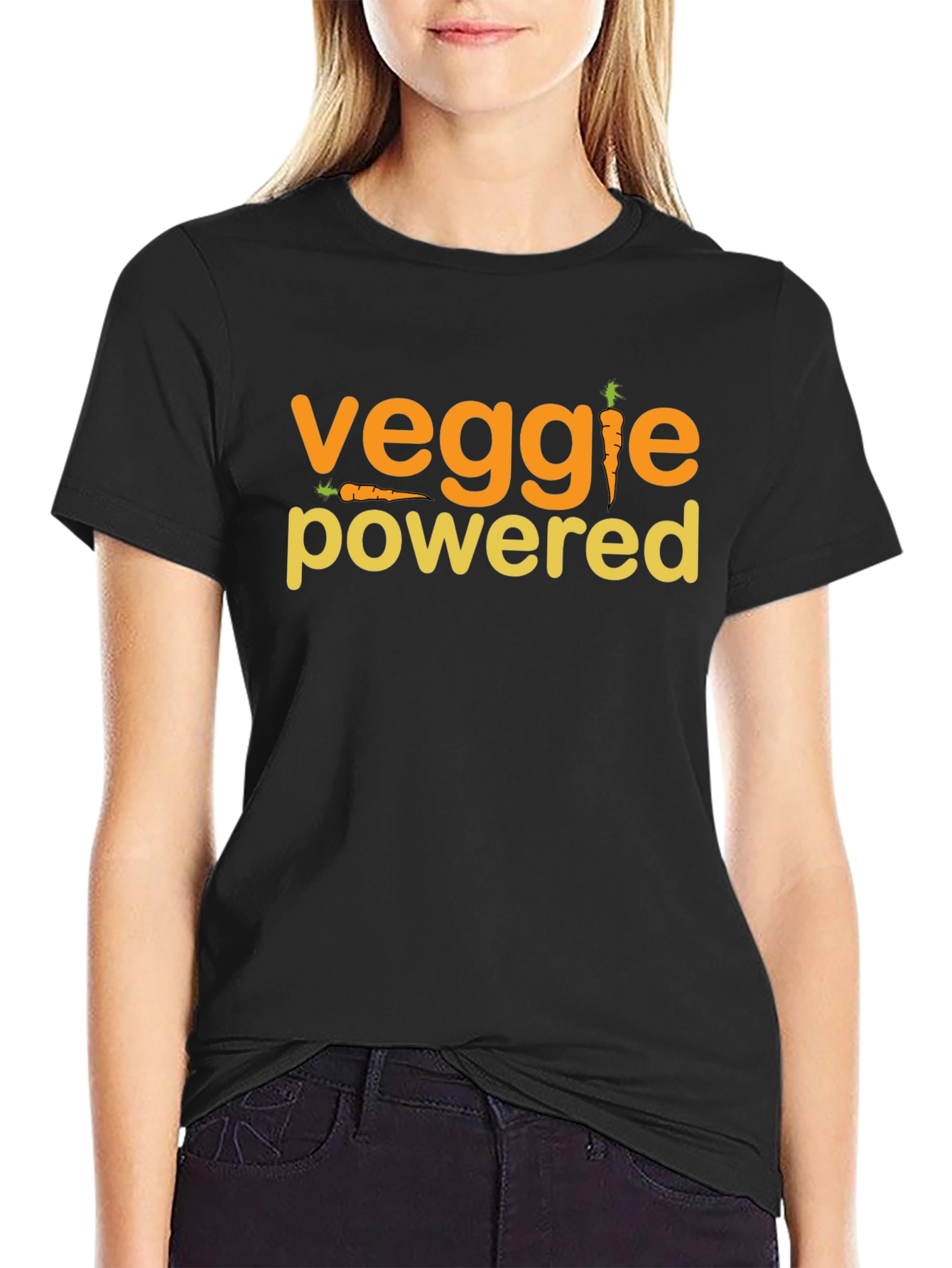 Veggie Powered Graphic Tee - Black Casual T-Shirt
