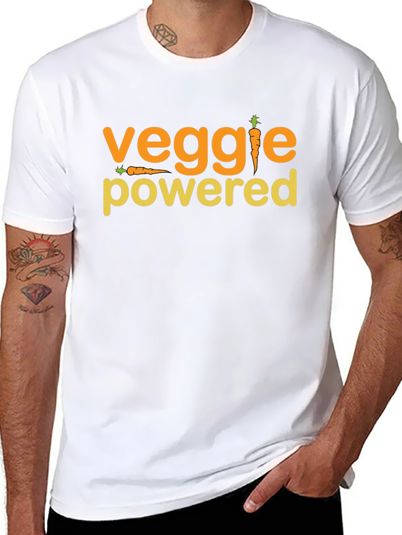 Veggie Powered Graphic Tee - Black Casual T-Shirt