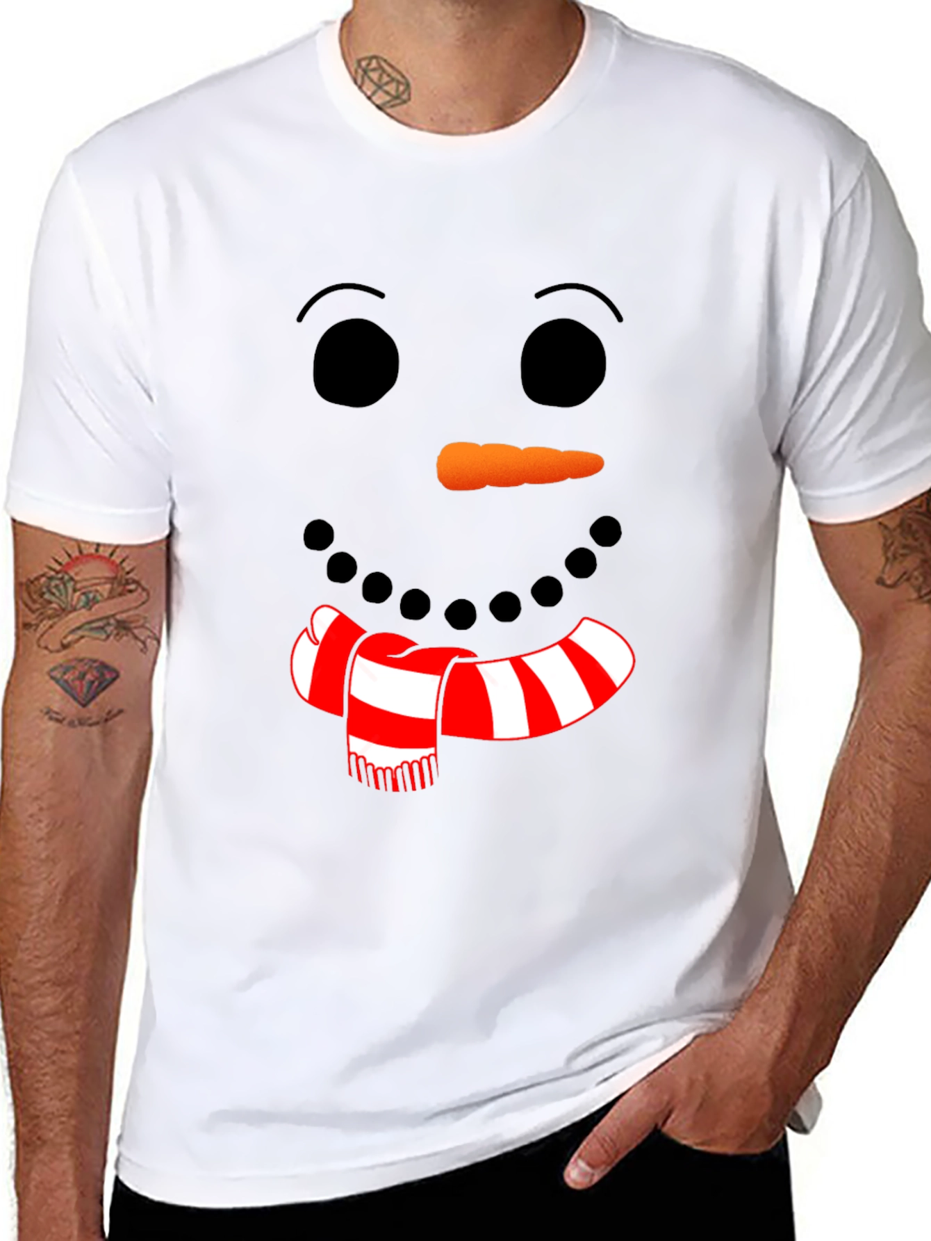 Festive Snowman Face Graphic Tee