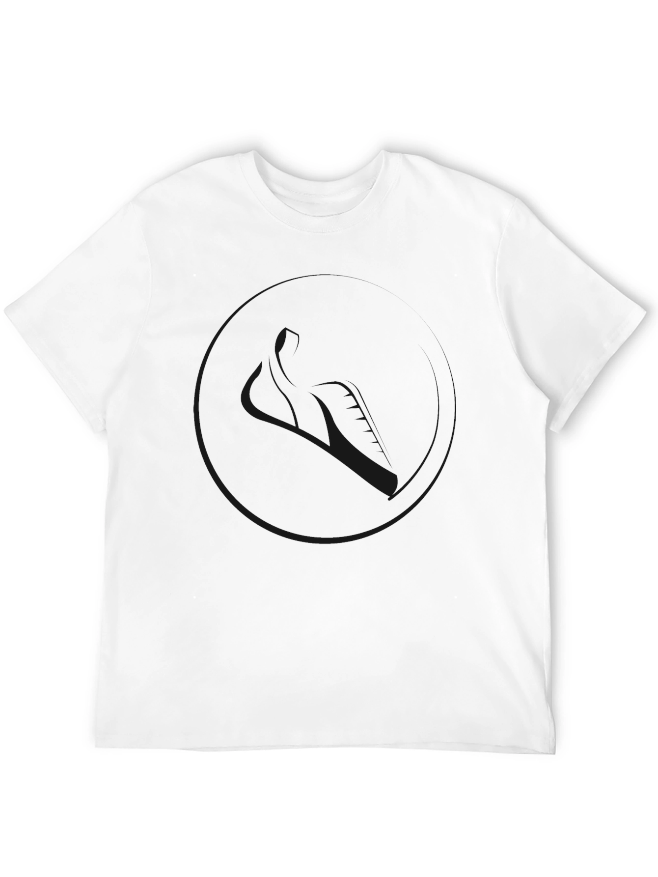 Mens Solid Black Crew Neck T-Shirt