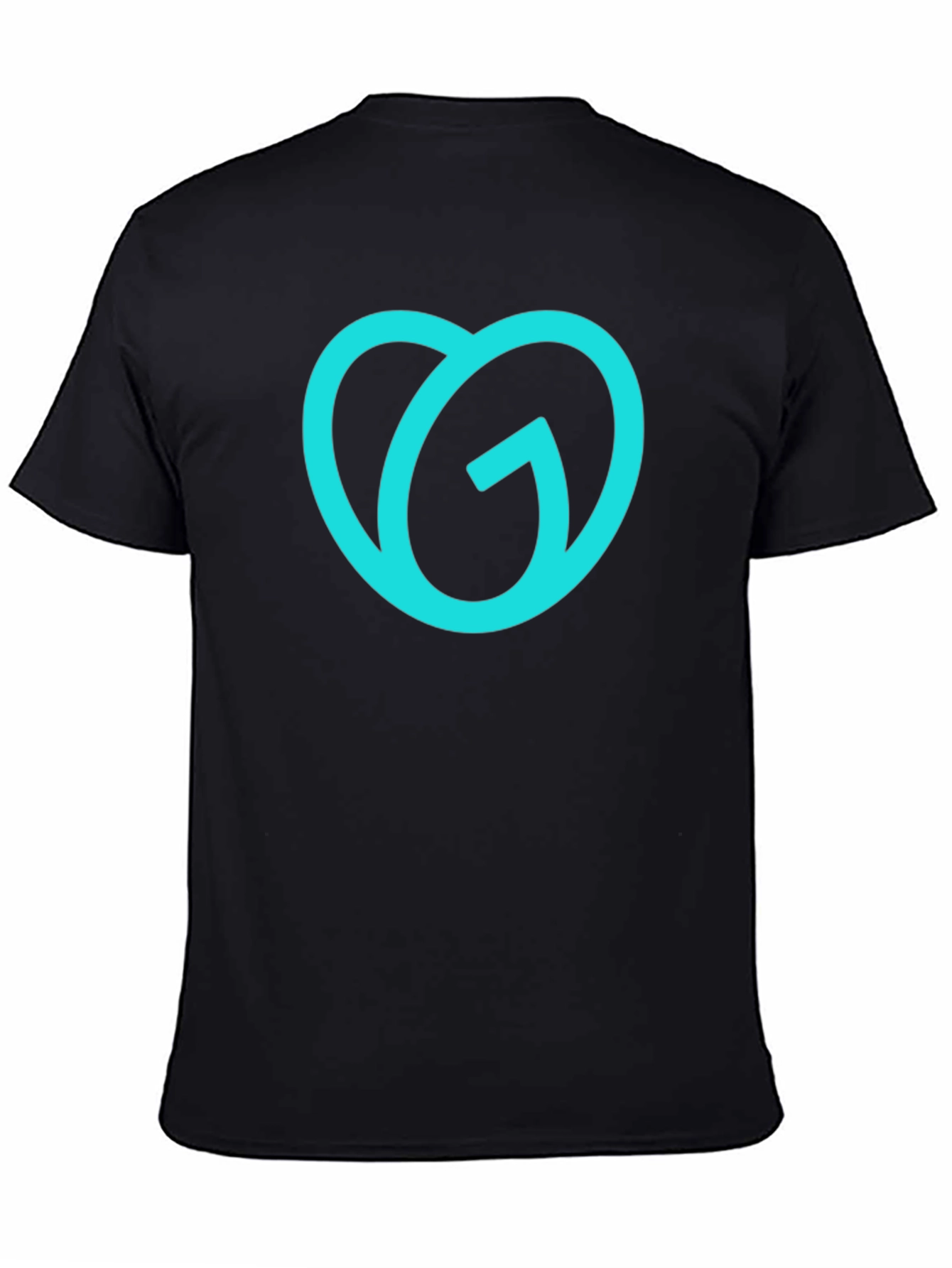 Trendy Teal Logo Black T-Shirt