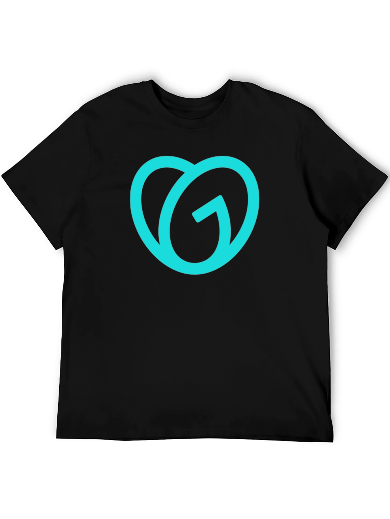 Trendy Teal Logo Black T-Shirt