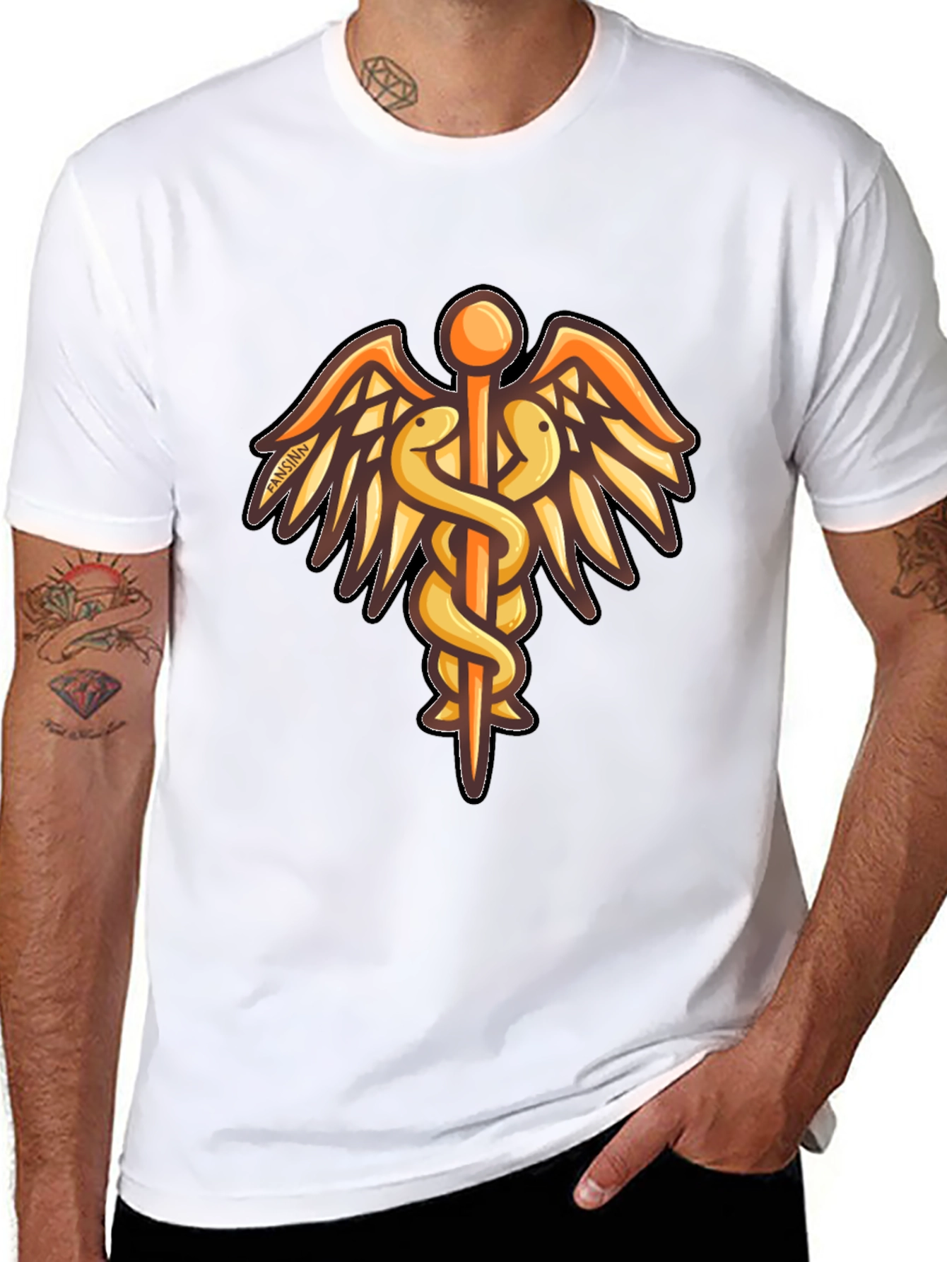 Caduceus Graphic Black T-Shirt