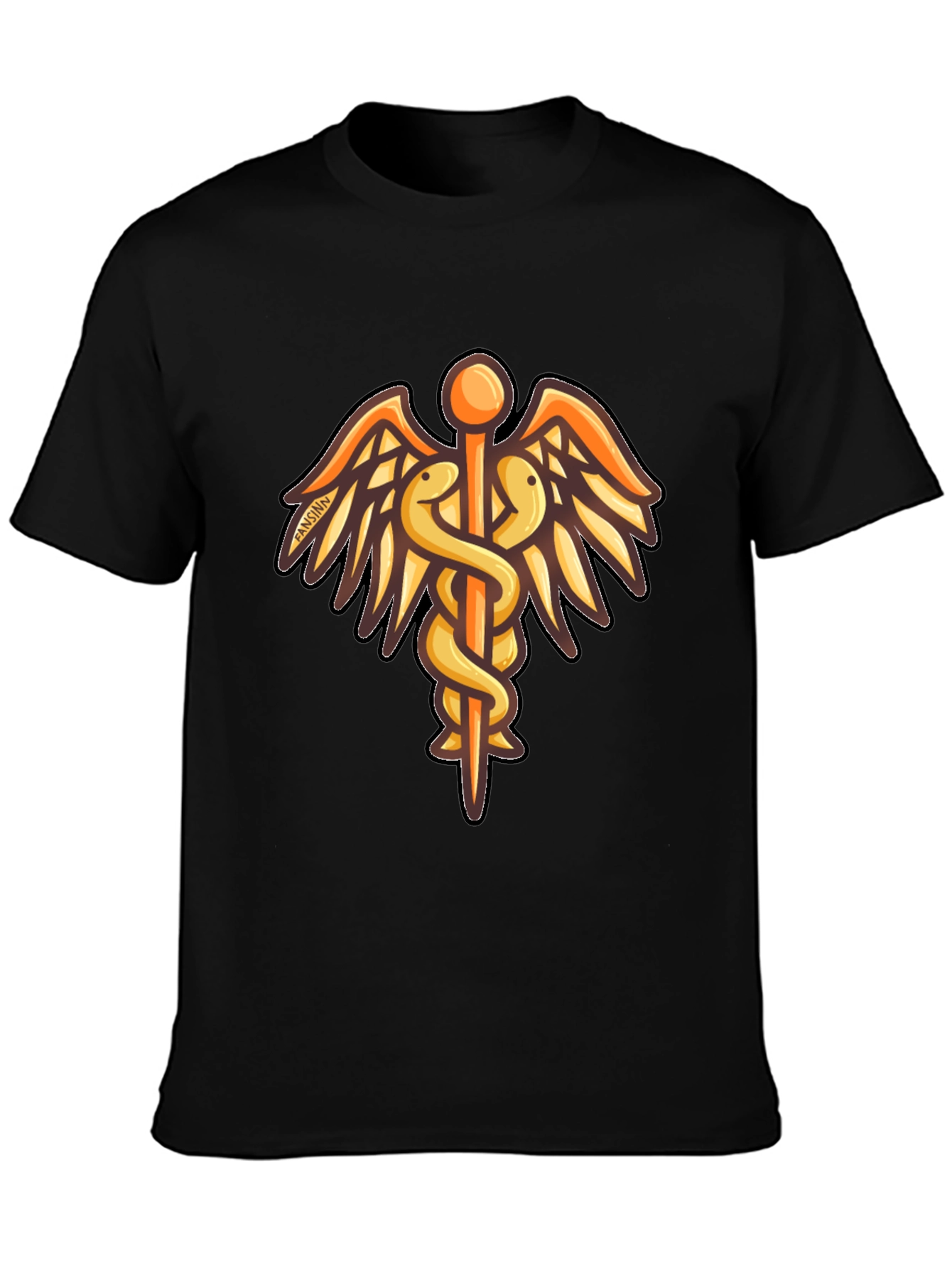 Caduceus Graphic Black T-Shirt