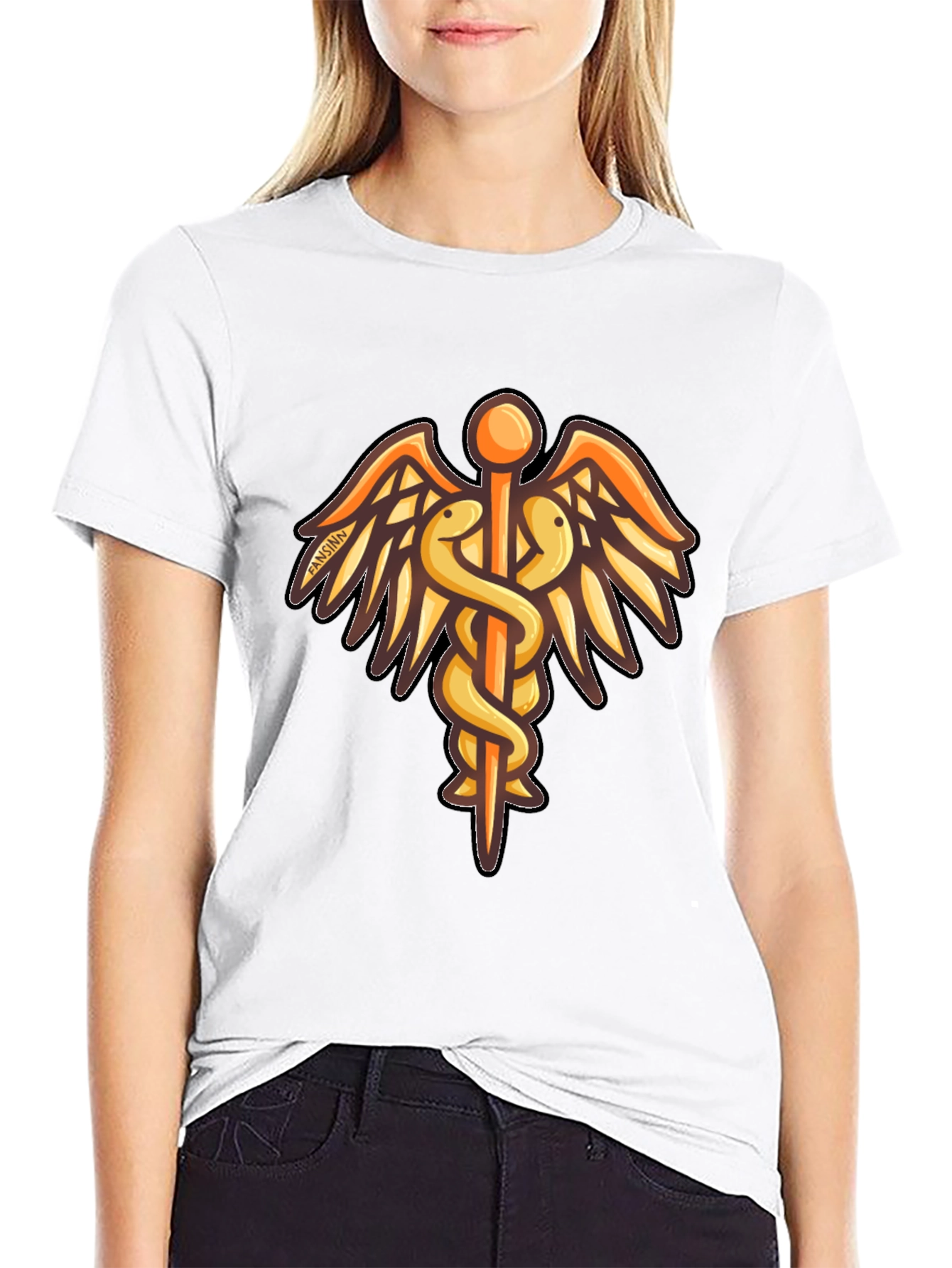 Caduceus Graphic Black T-Shirt