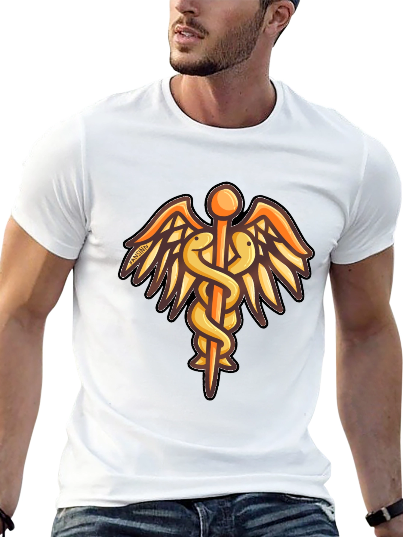 Caduceus Graphic Black T-Shirt