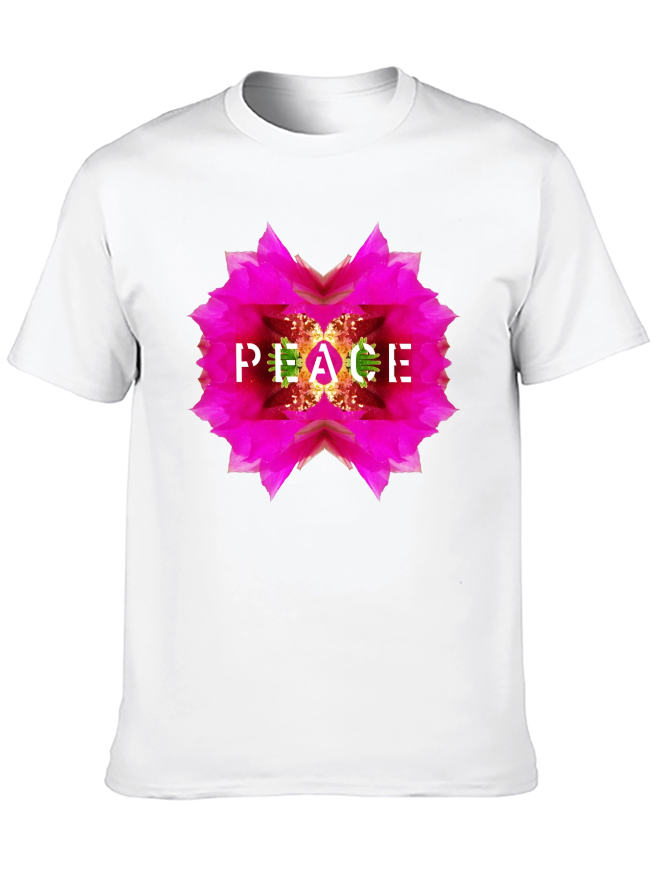 Peace Flower Graphic T-Shirt - Black