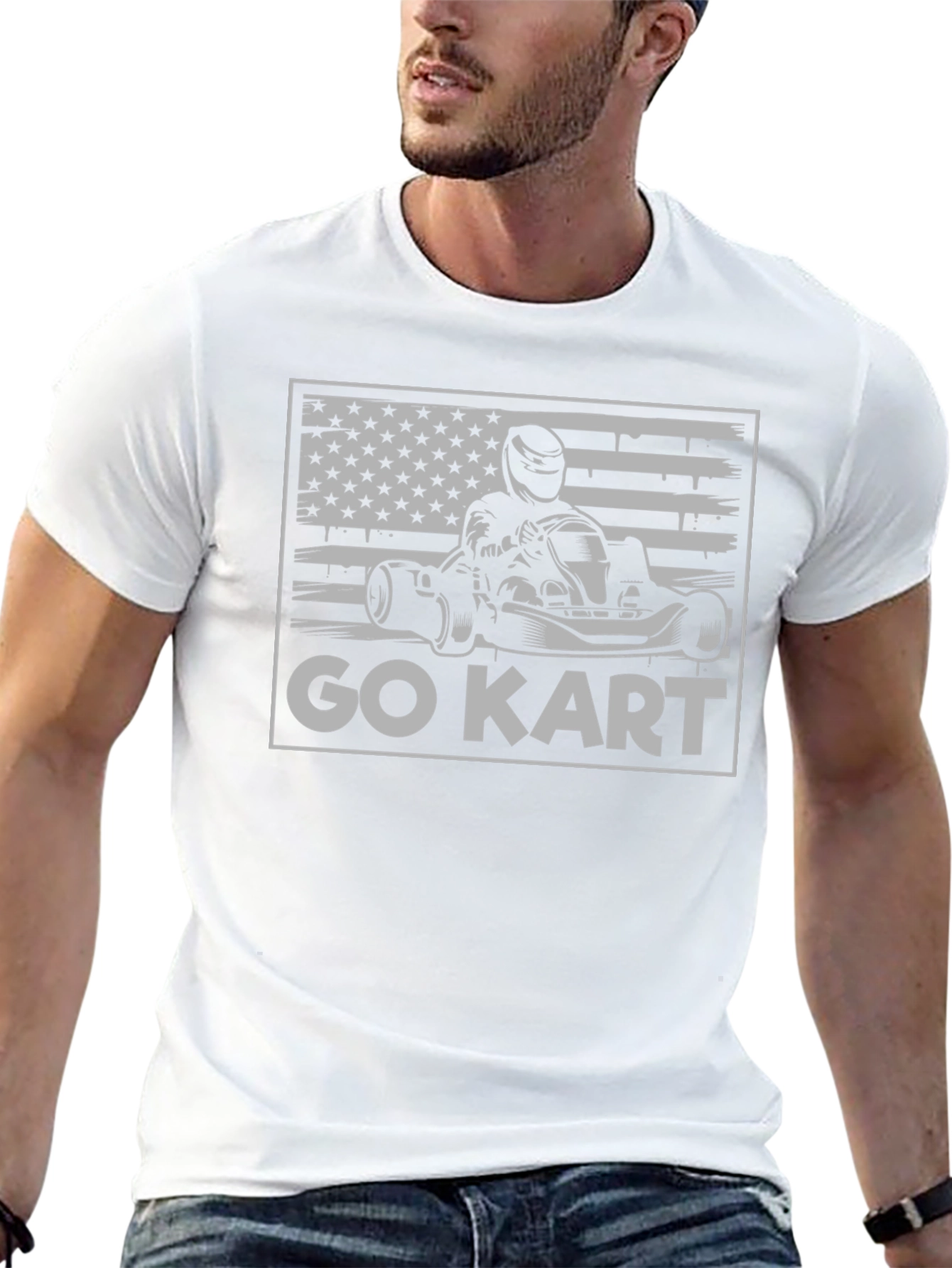 Go Kart USA Flag Graphic Tee