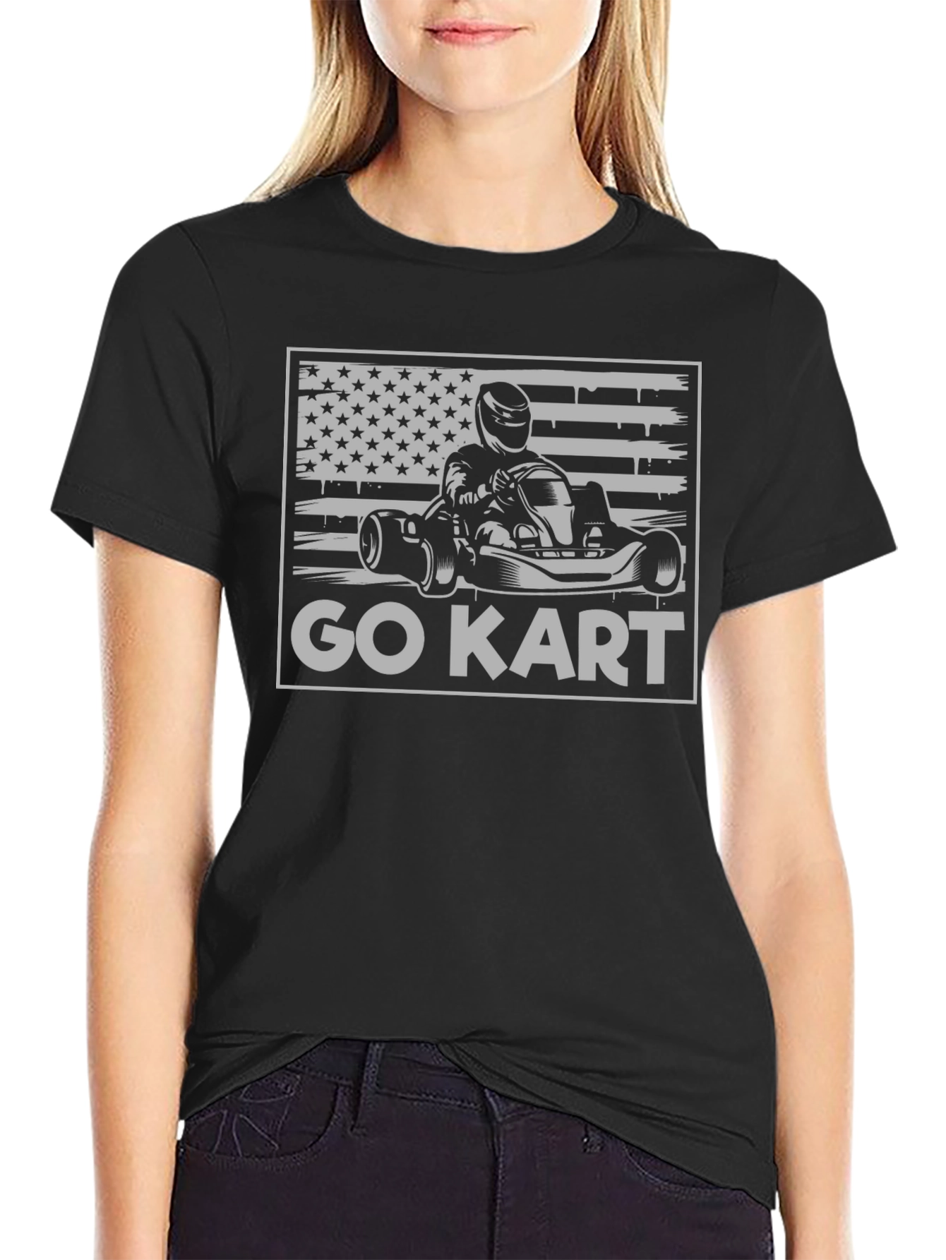 Go Kart USA Flag Graphic Tee