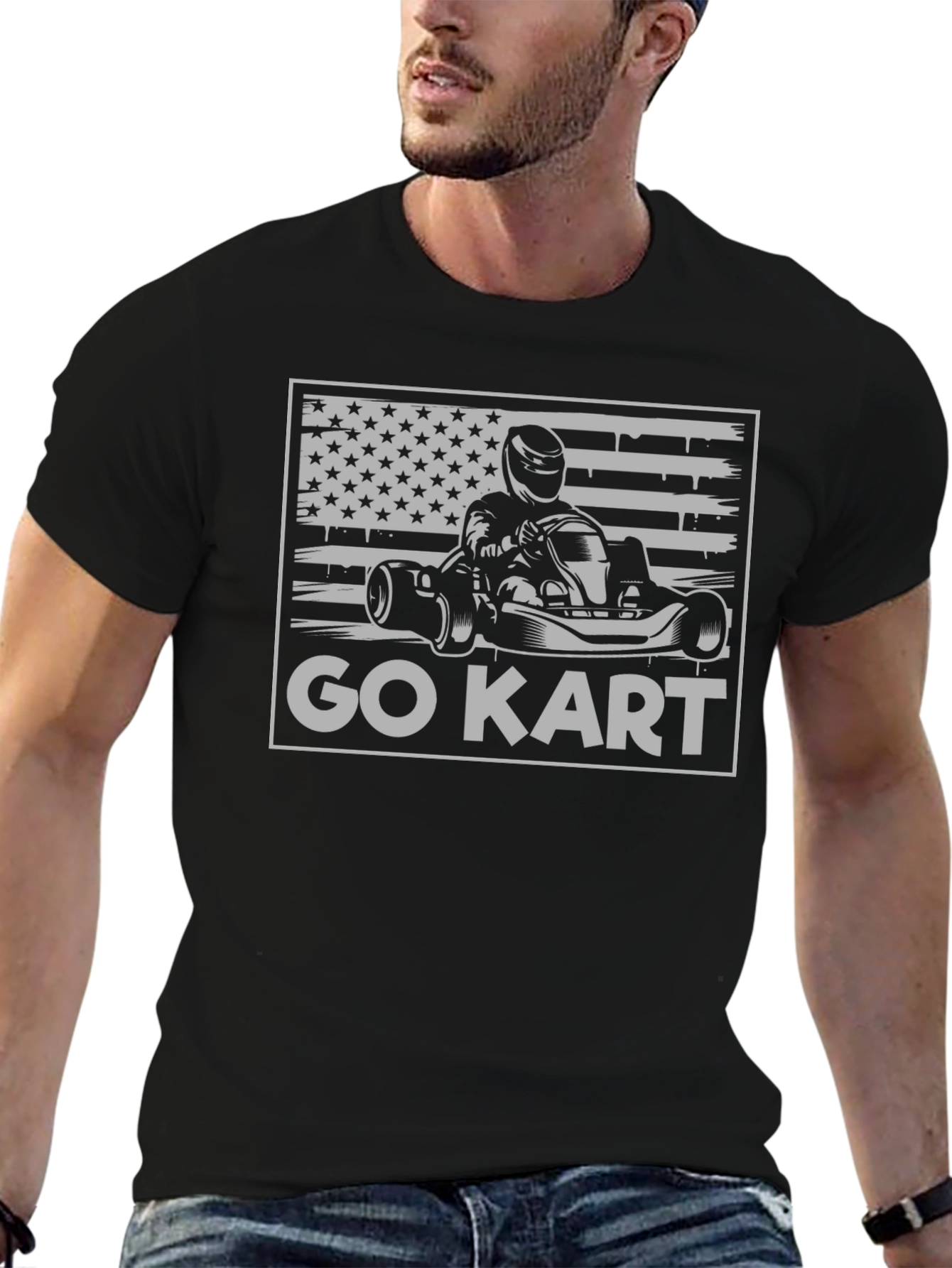 Go Kart USA Flag Graphic Tee