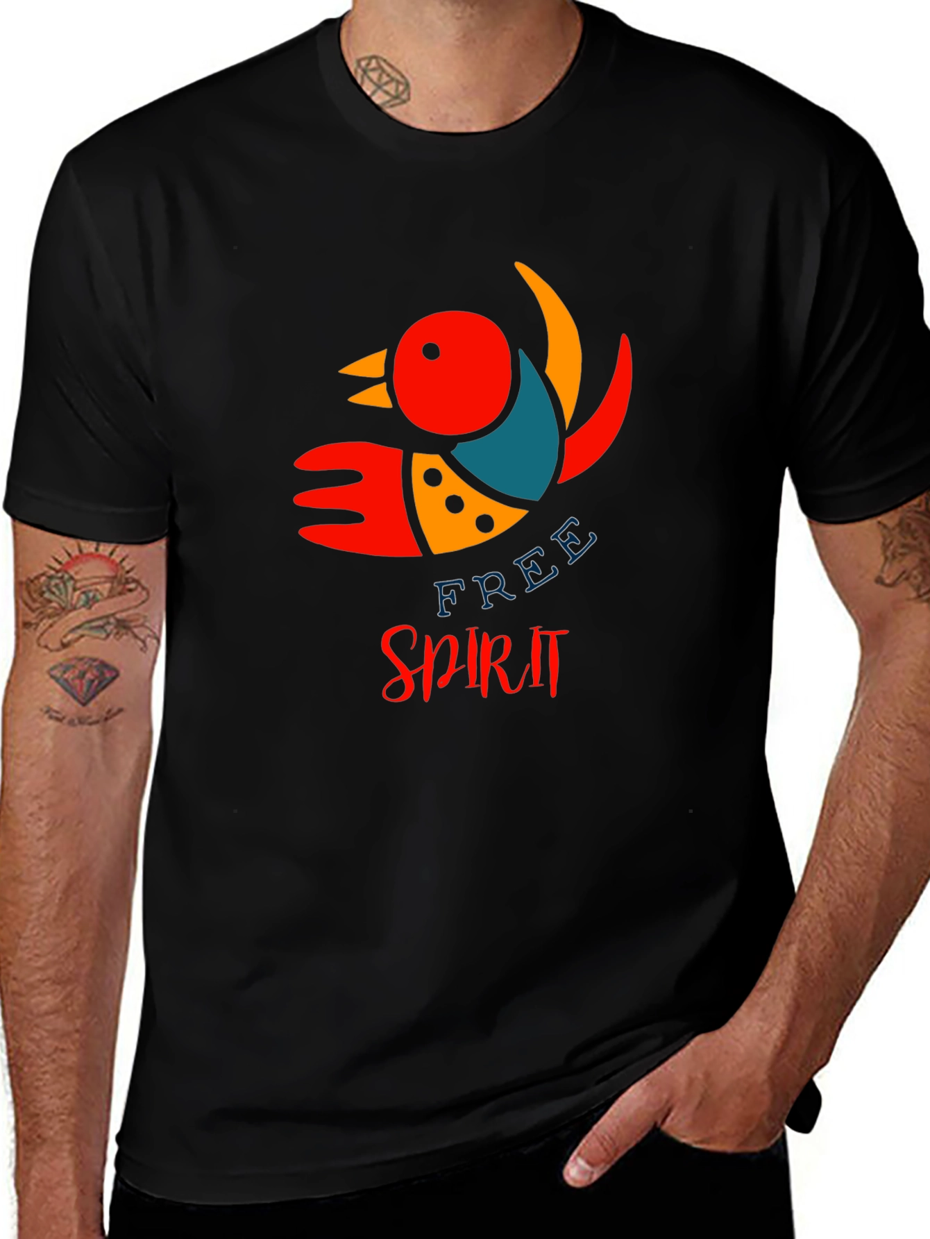 Free Spirit Bird Graphic Tee - Black