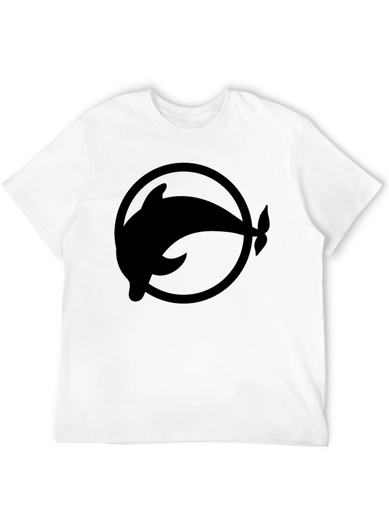 Black Dolphin Circle Graphic Tee - Stylish Casual Wear