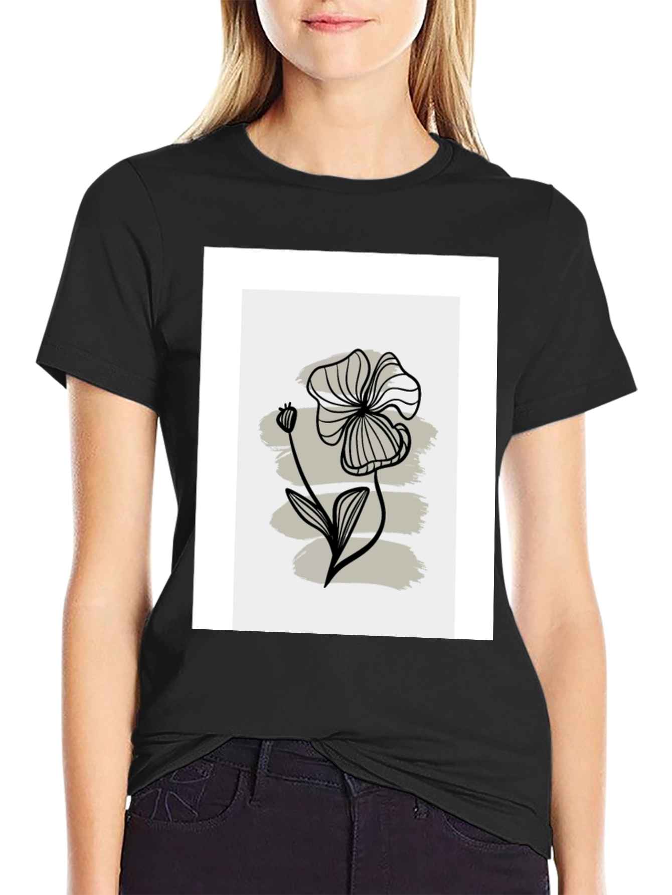 Minimalist Floral Graphic T-Shirt