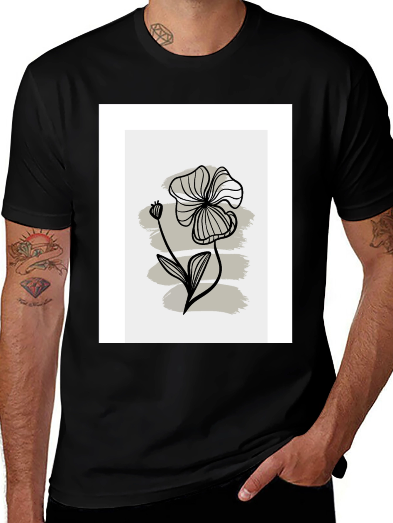 Minimalist Floral Graphic T-Shirt