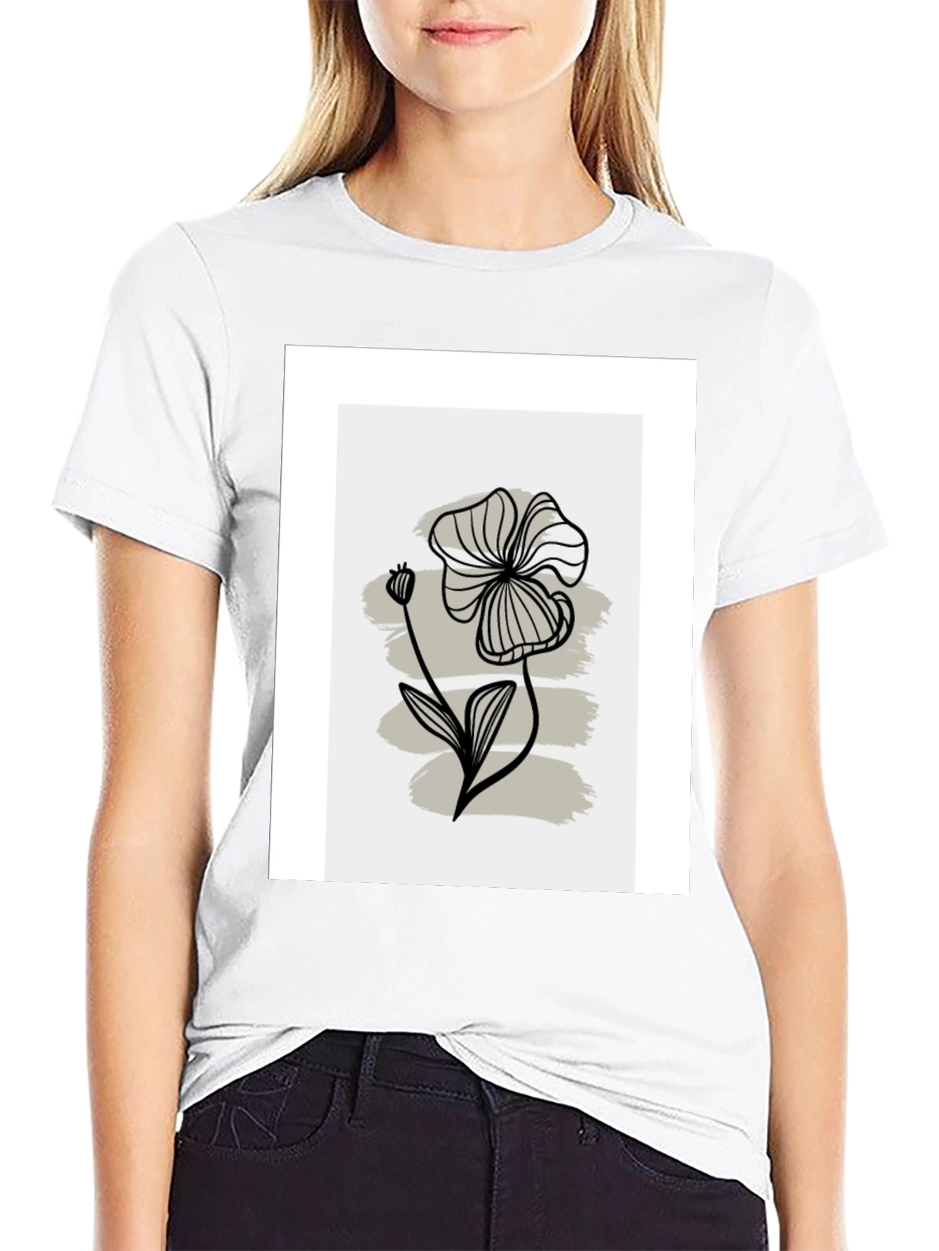 Minimalist Floral Graphic T-Shirt