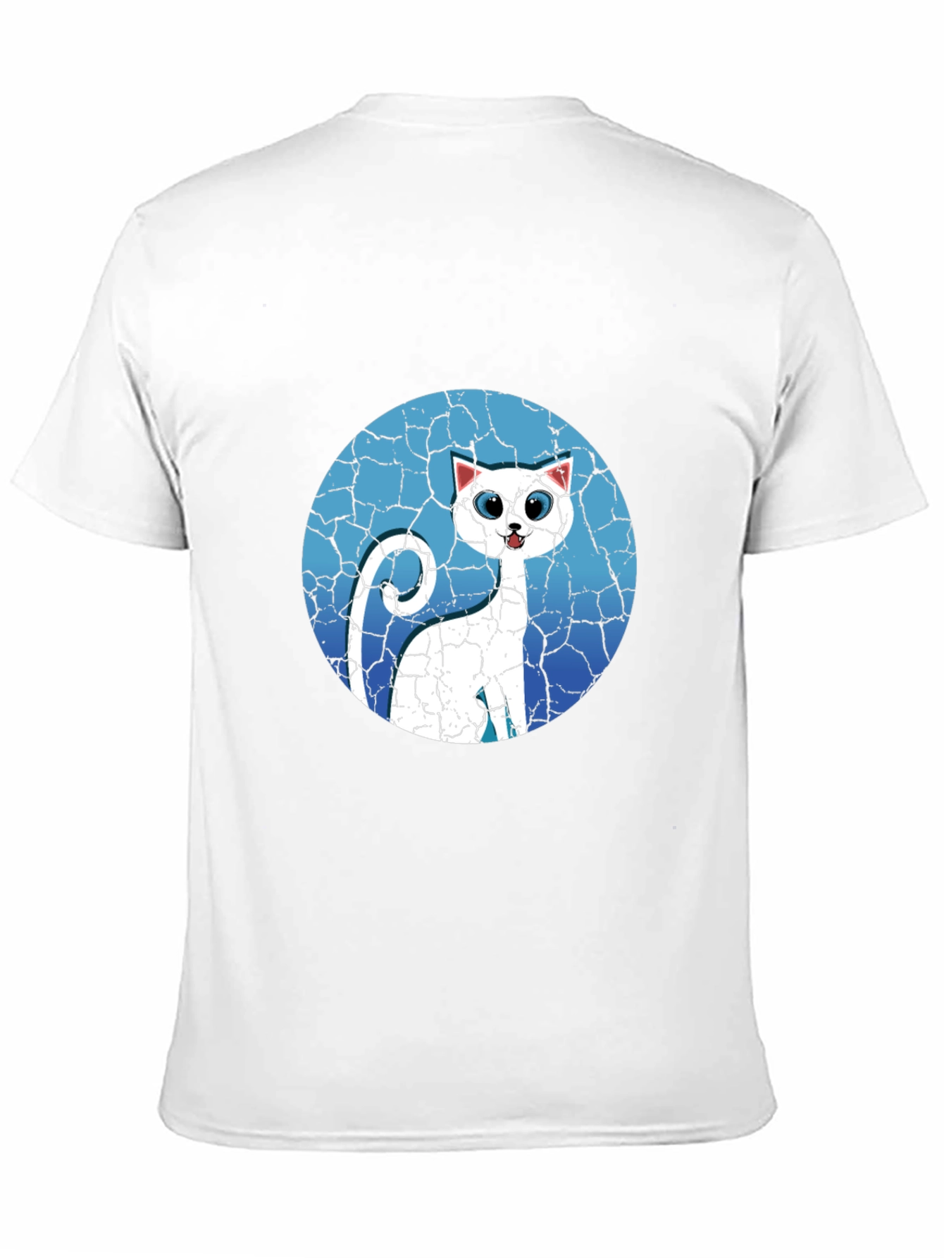 Cat Graphic Tee - Cracked Background