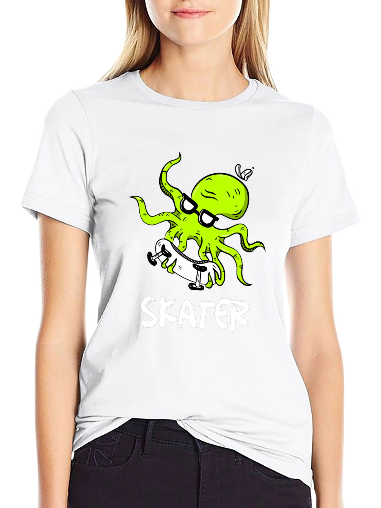 Skater Octopus Graphic T-Shirt