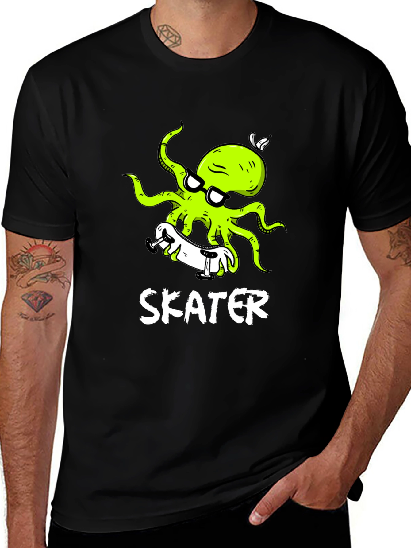Skater Octopus Graphic T-Shirt