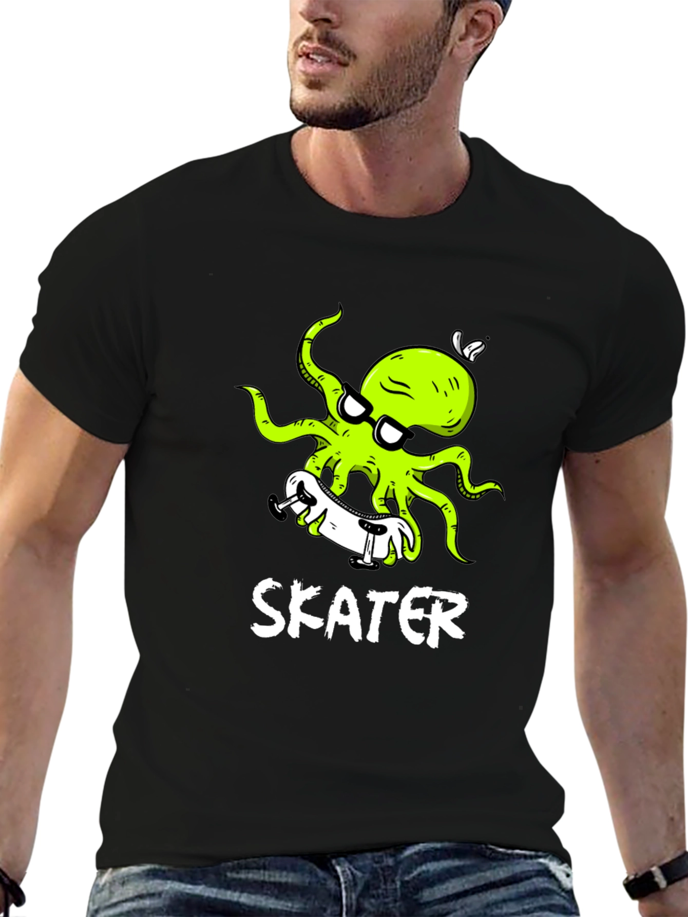 Skater Octopus Graphic T-Shirt