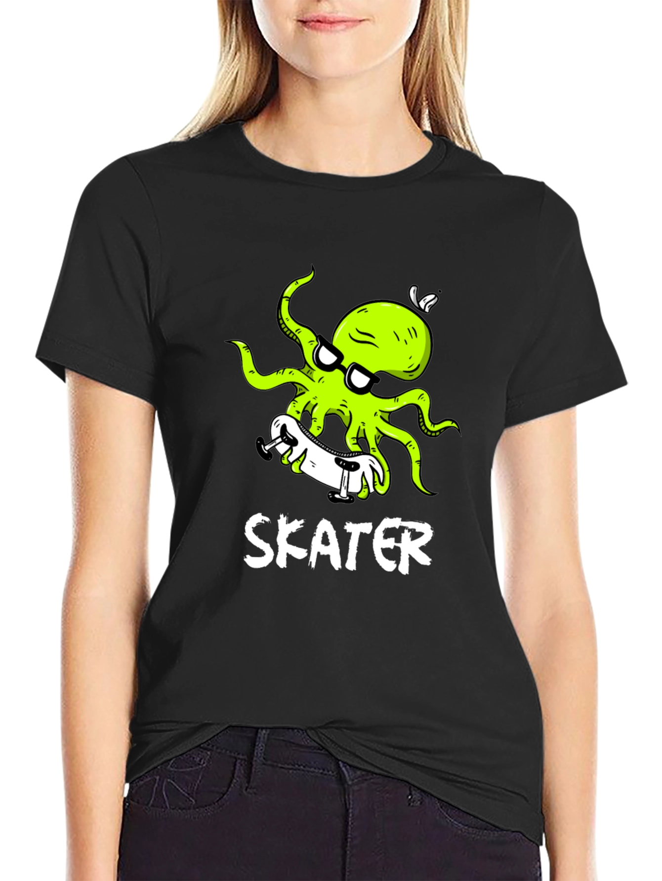 Skater Octopus Graphic T-Shirt