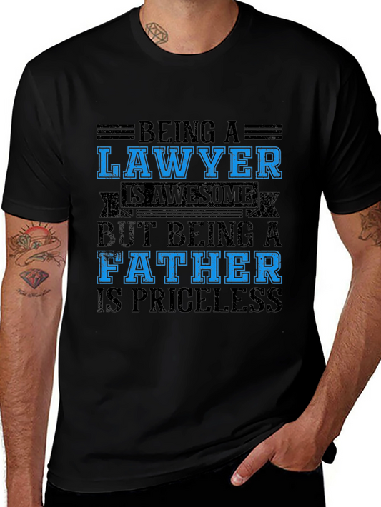 Lawyer Father Black T-Shirt - Priceless