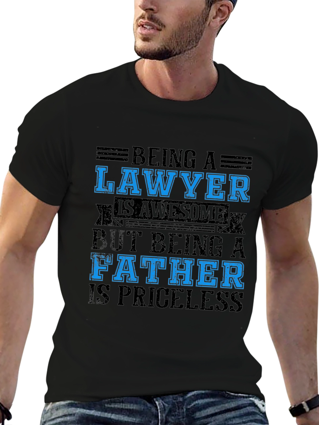 Lawyer Father Black T-Shirt - Priceless