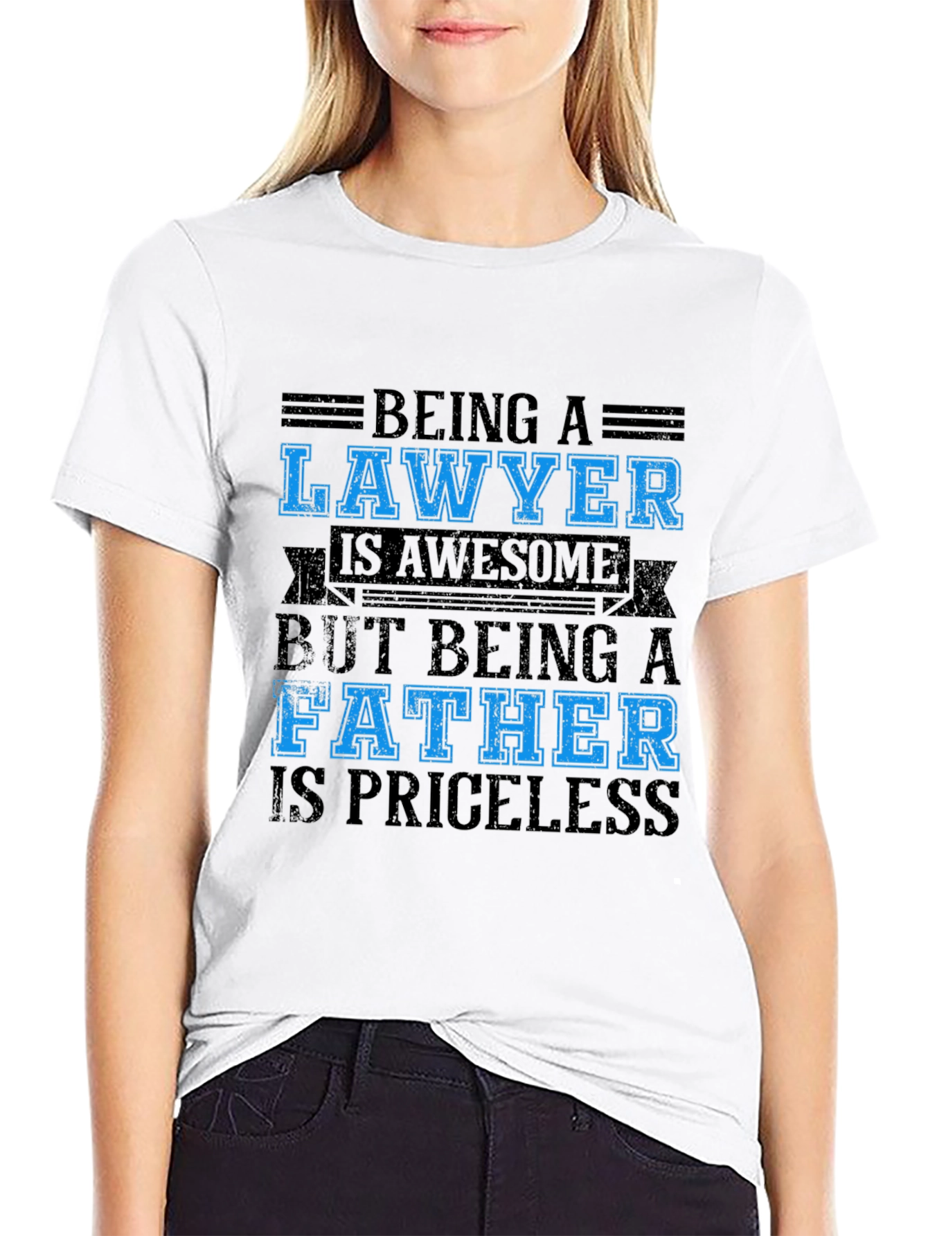 Lawyer Father Black T-Shirt - Priceless