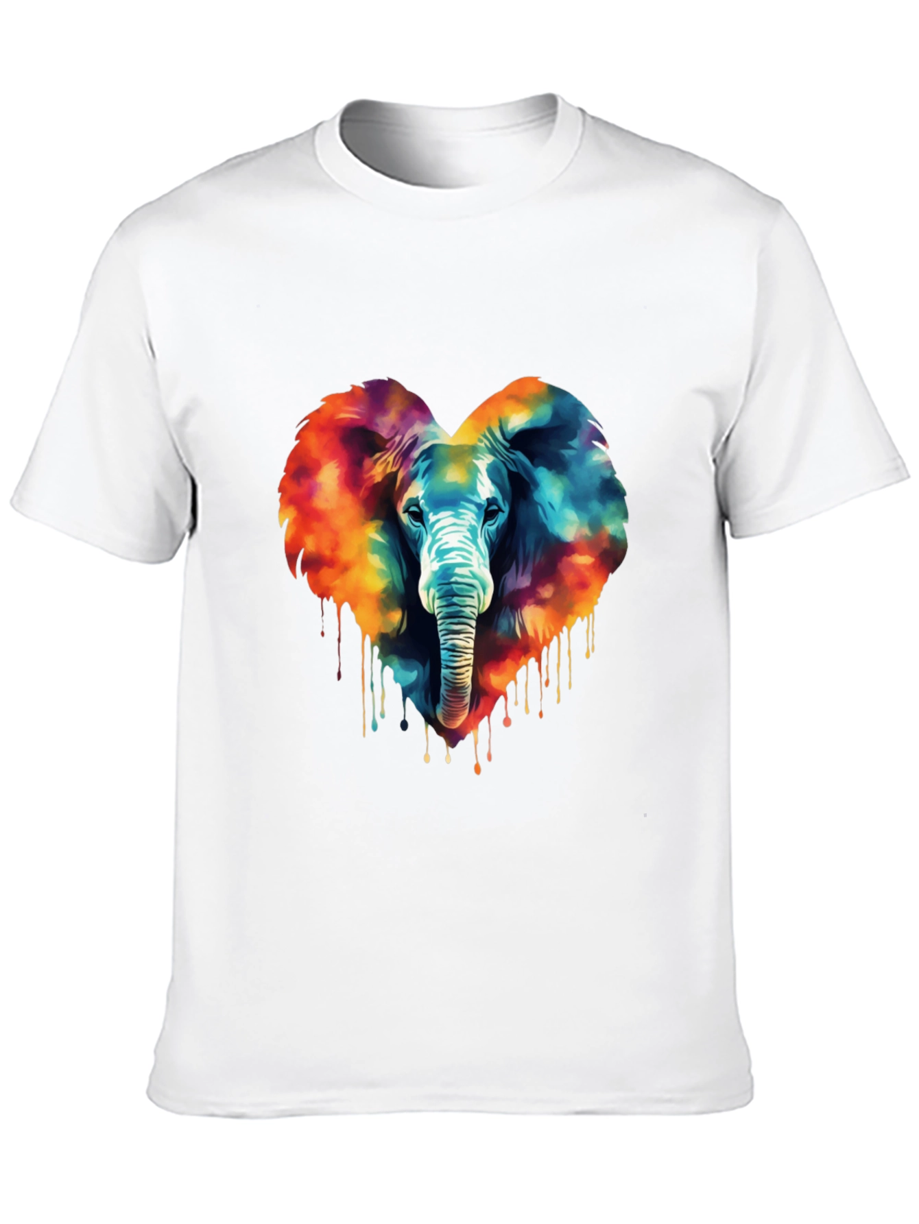 Vibrant Elephant Heart Graphic Tee - Black
