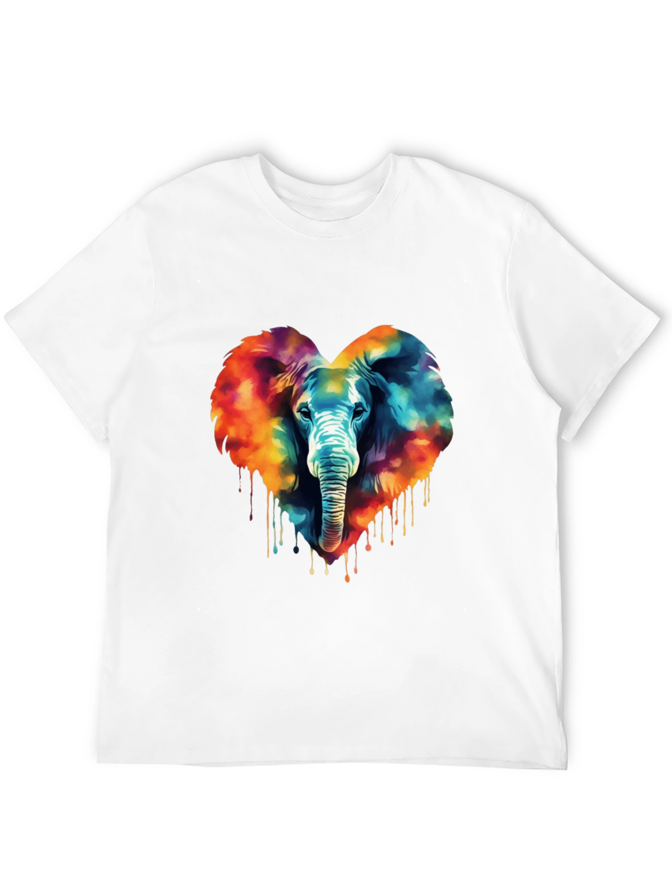 Vibrant Elephant Heart Graphic Tee - Black