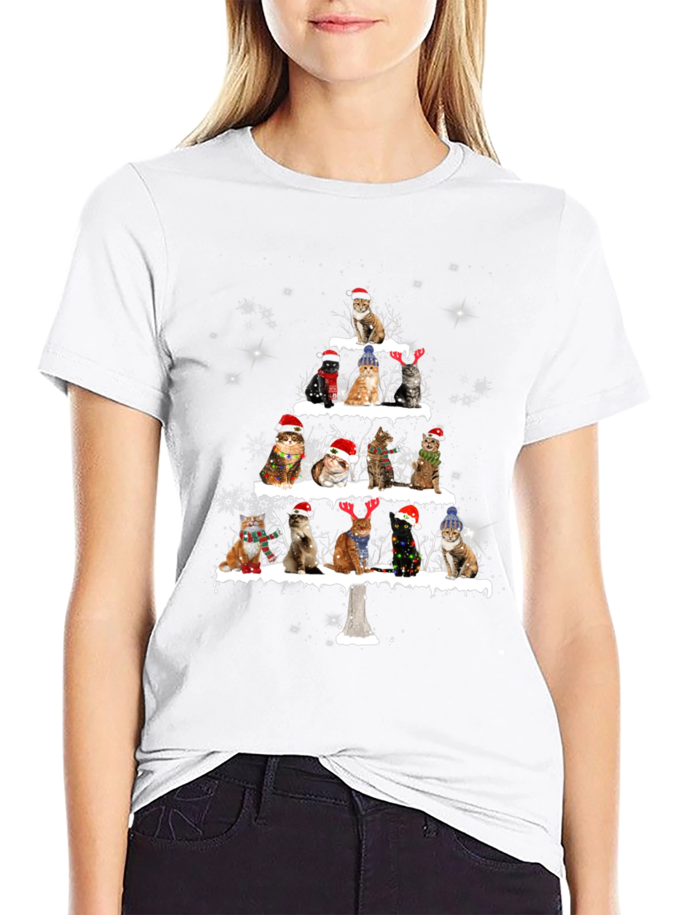 Christmas Cat Tree Graphic Tee