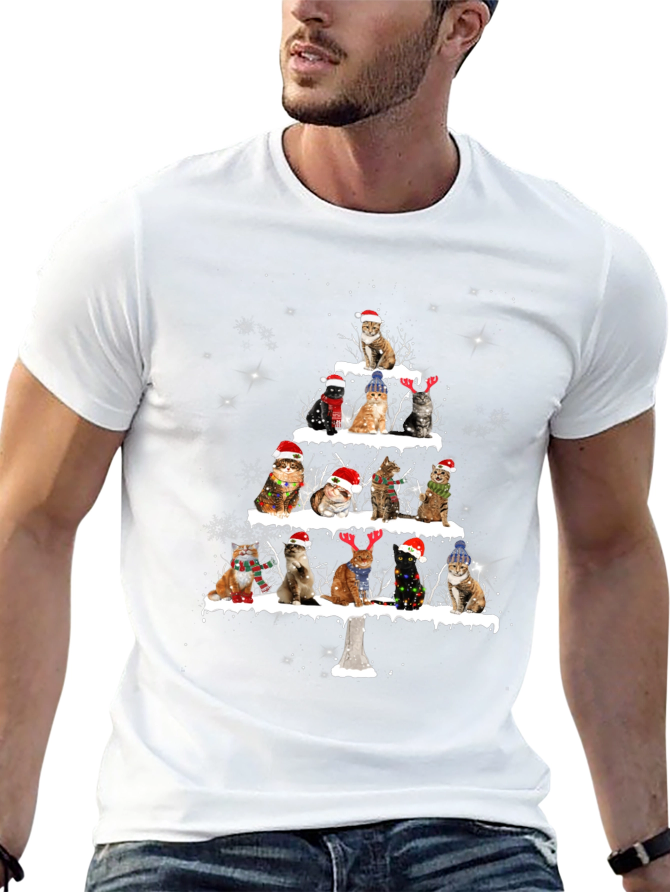 Christmas Cat Tree Graphic Tee
