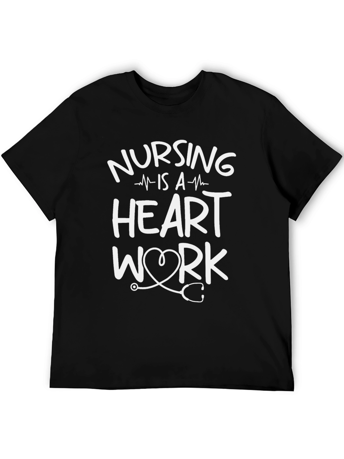Nursing is a Heart Work Black T-Shirt