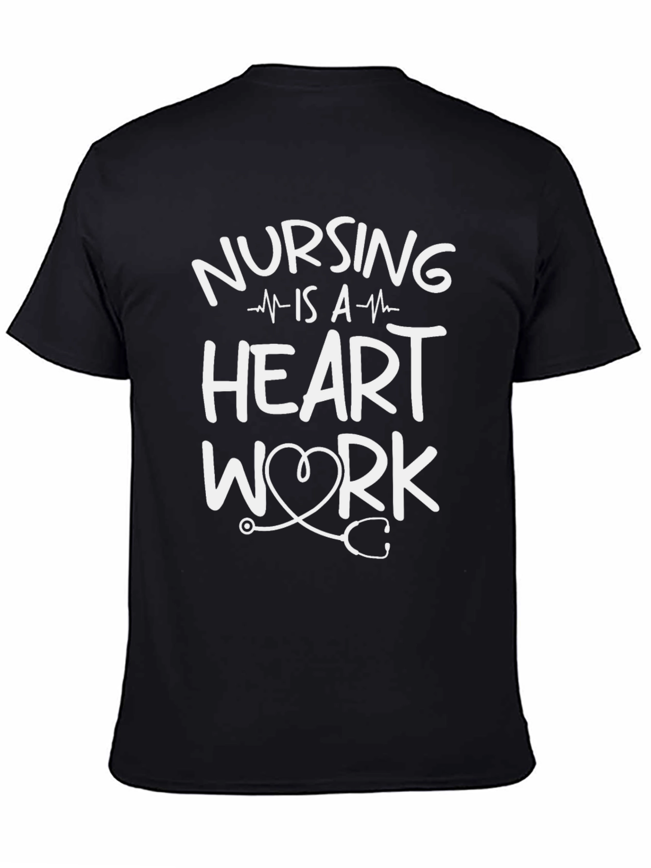 Nursing is a Heart Work Black T-Shirt