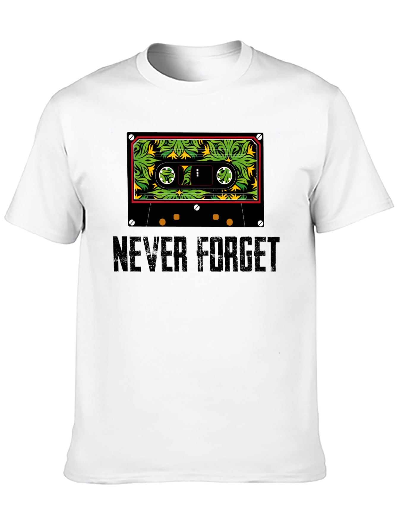 Never Forget Cassette Tape Graphic Tee - Black