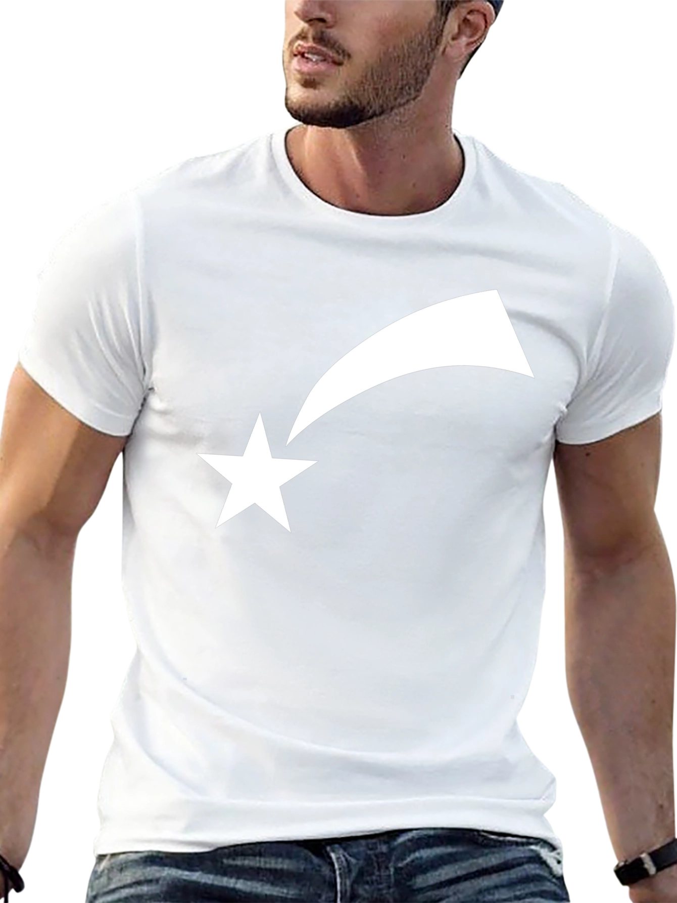 Shooting Star Graphic Tee - Black Cotton