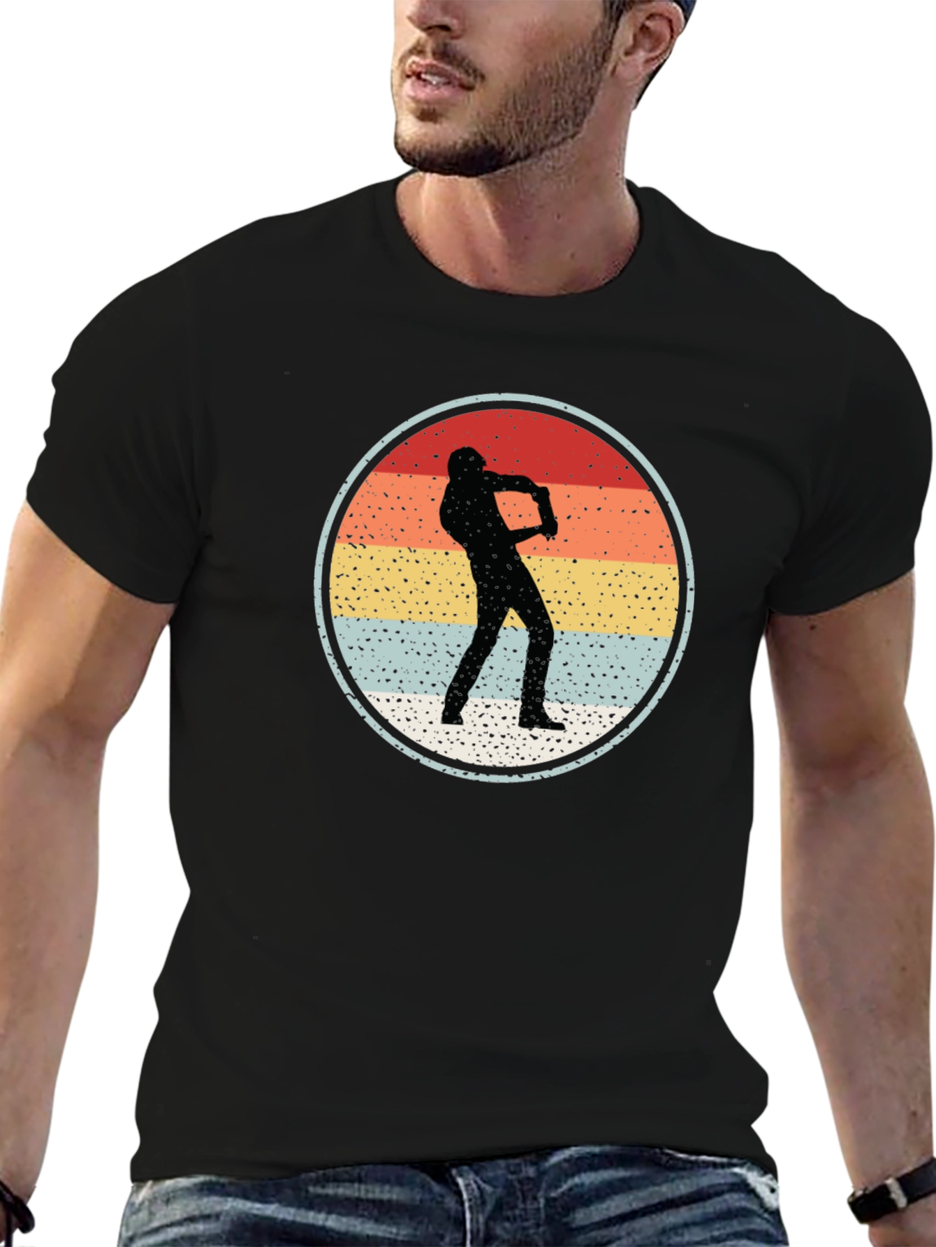Retro Saxophone Player Graphic Tee