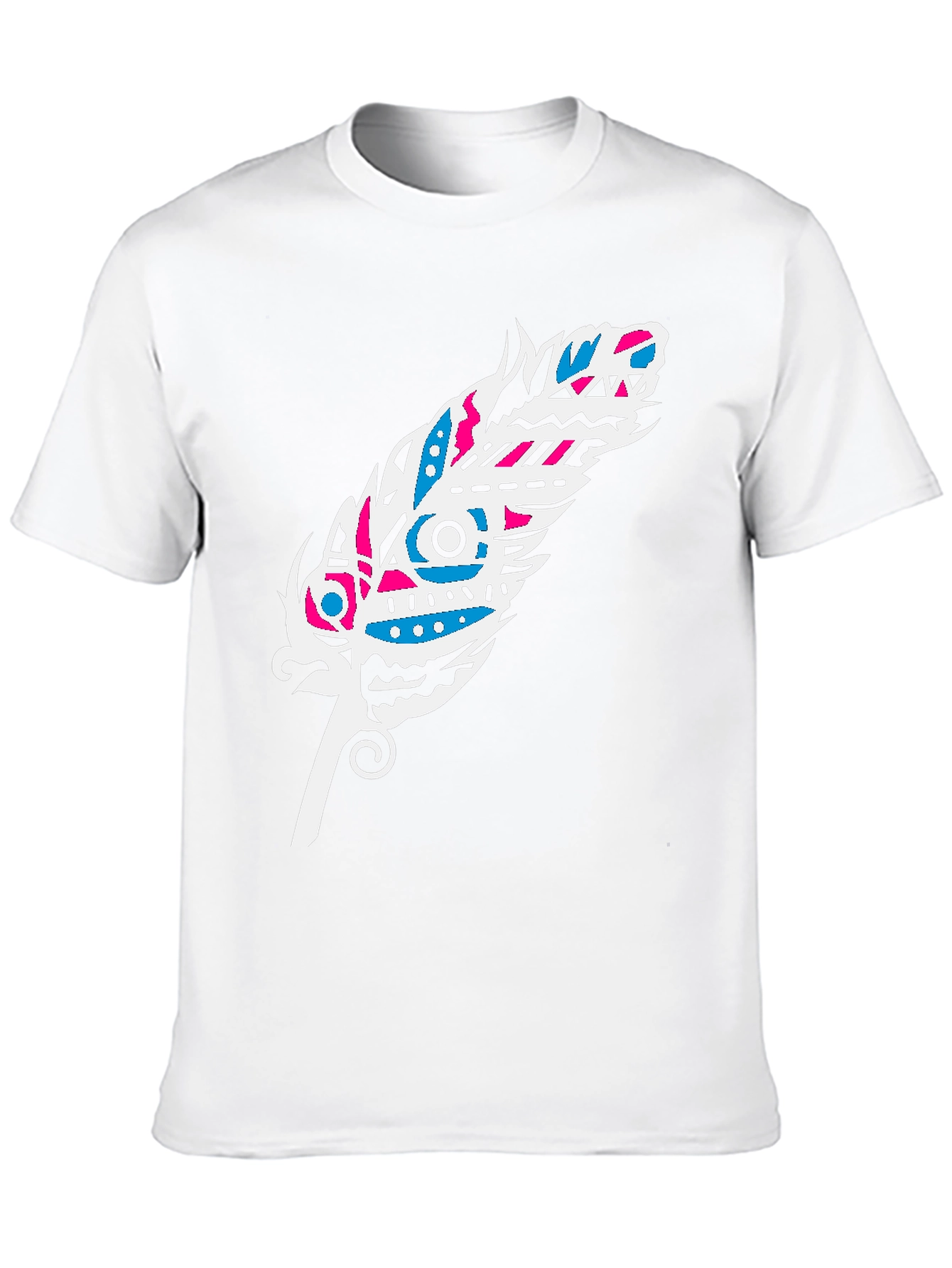 Tribal Feather Graphic Tee - Black