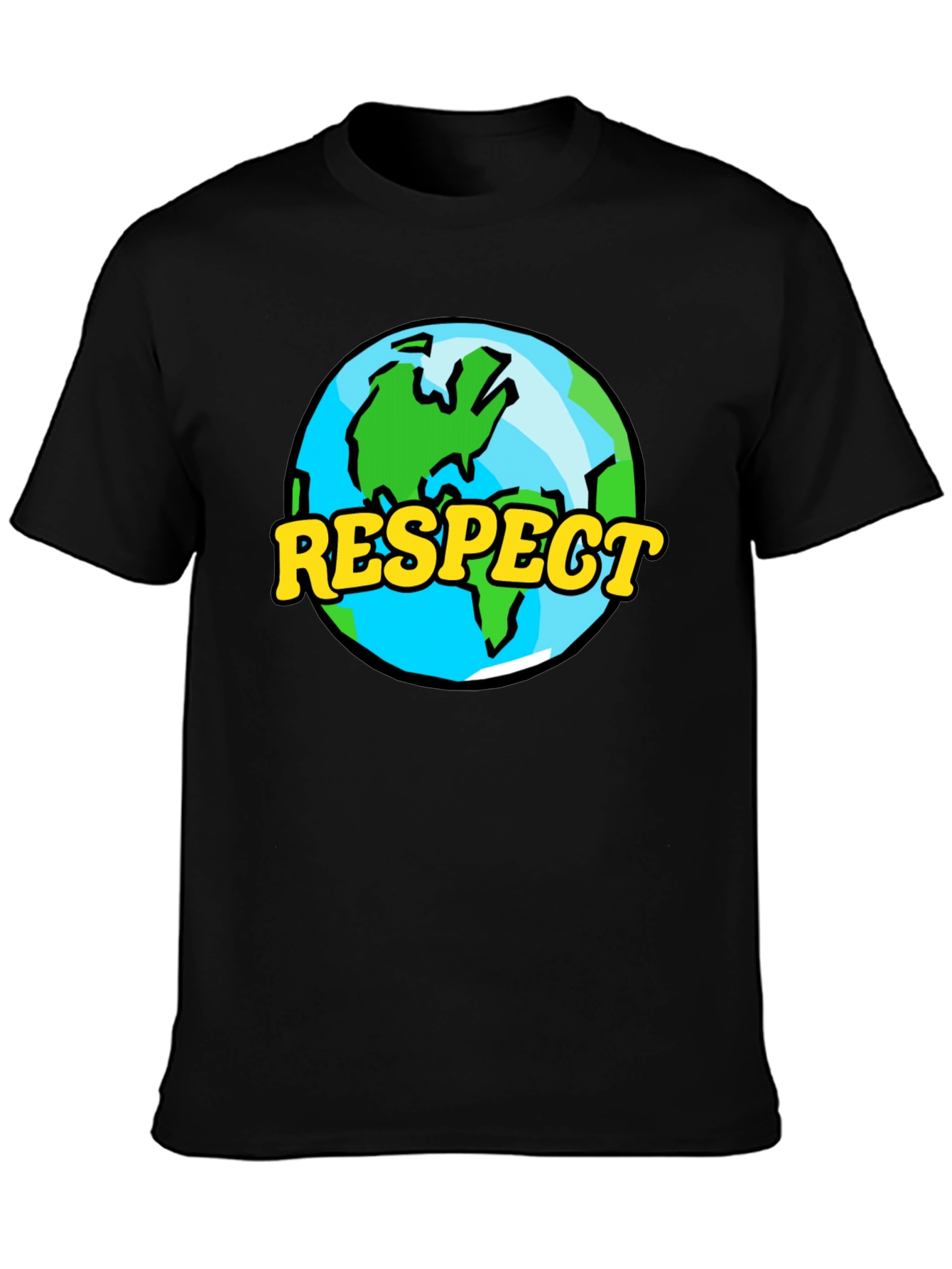 Respect Earth Graphic Tee - Black Crew Neck T-Shirt