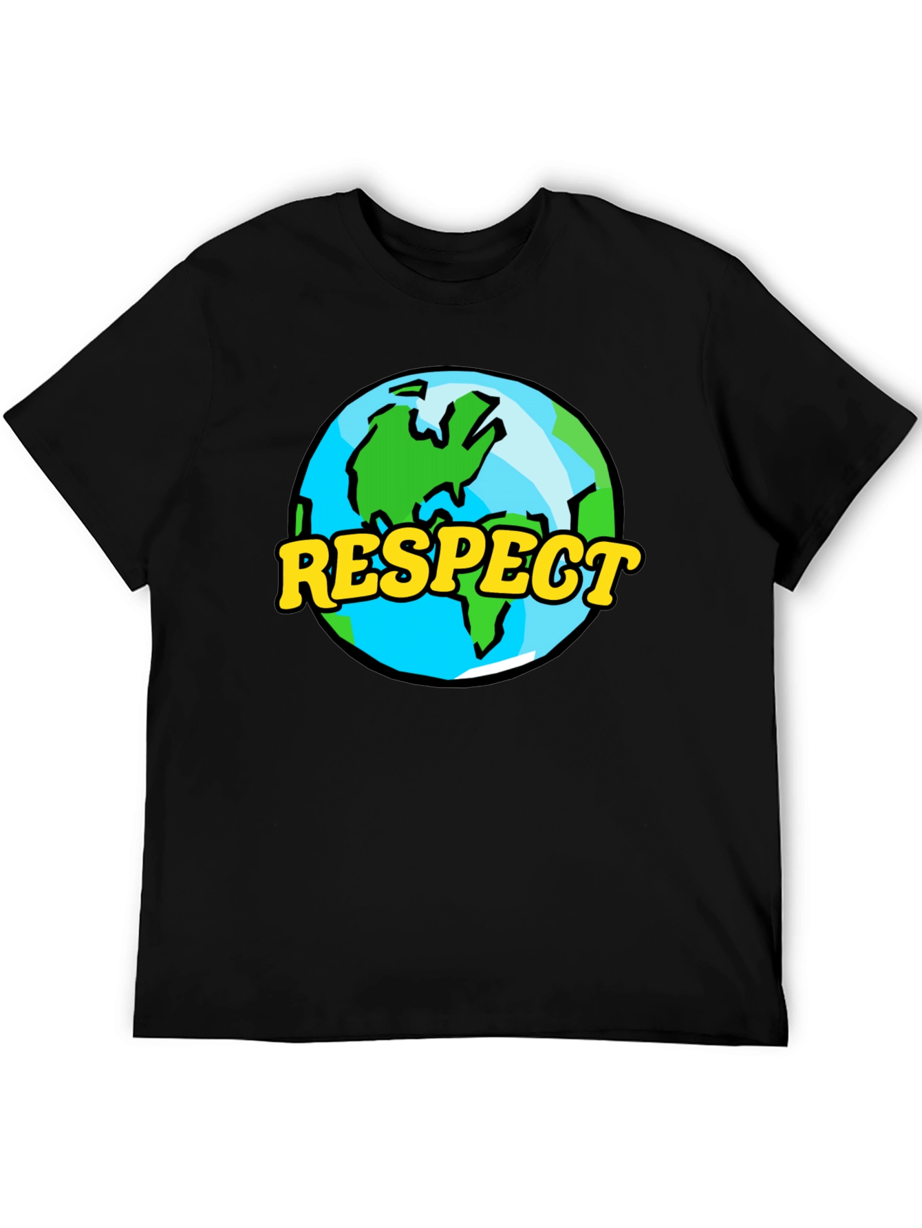 Respect Earth Graphic Tee - Black Crew Neck T-Shirt