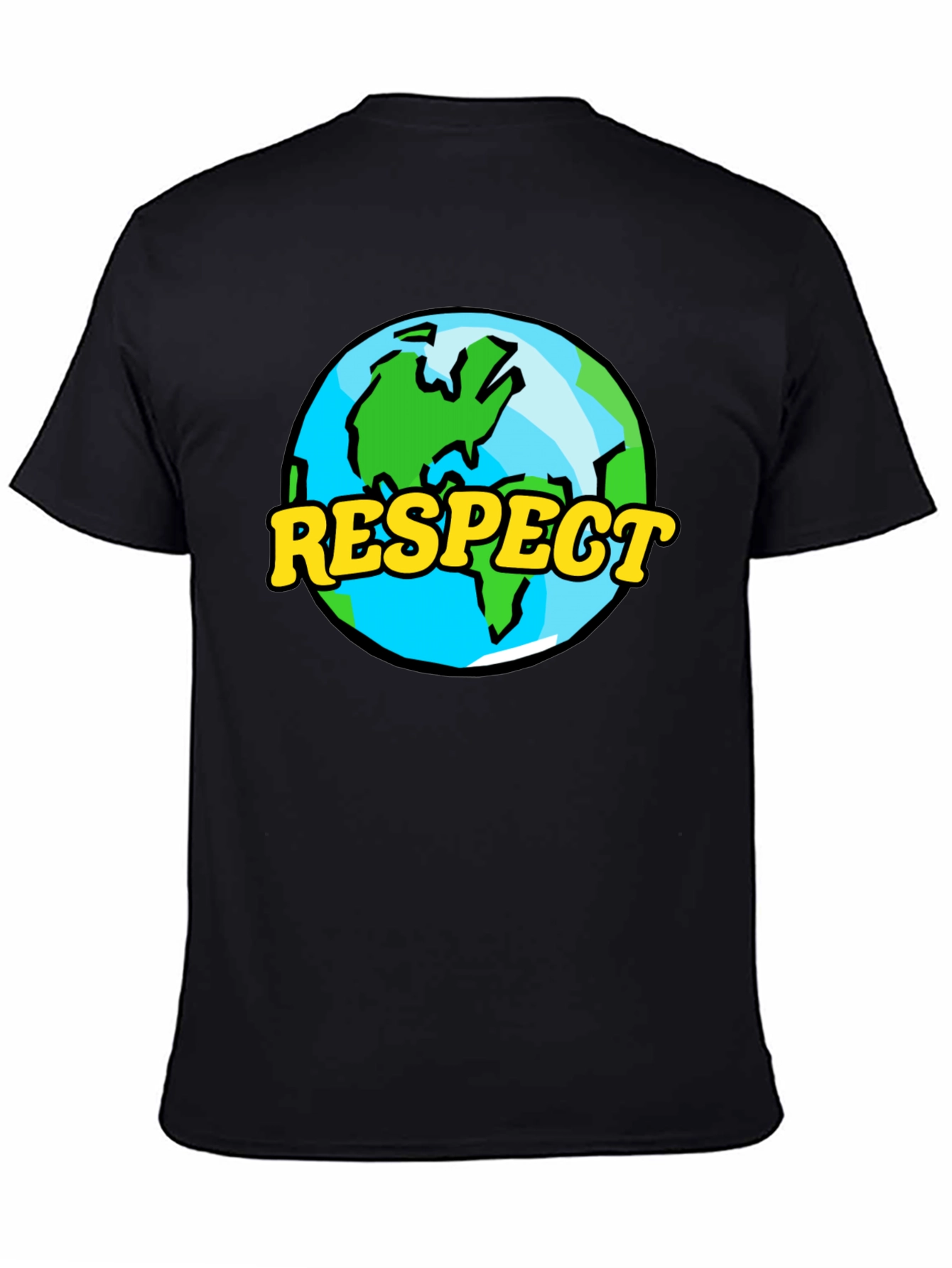 Respect Earth Graphic Tee - Black Crew Neck T-Shirt