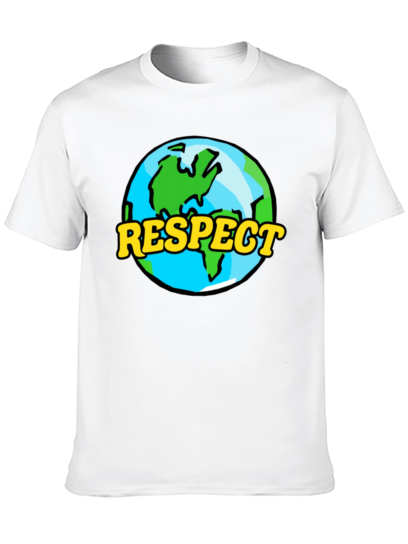 Respect Earth Graphic Tee - Black Crew Neck T-Shirt