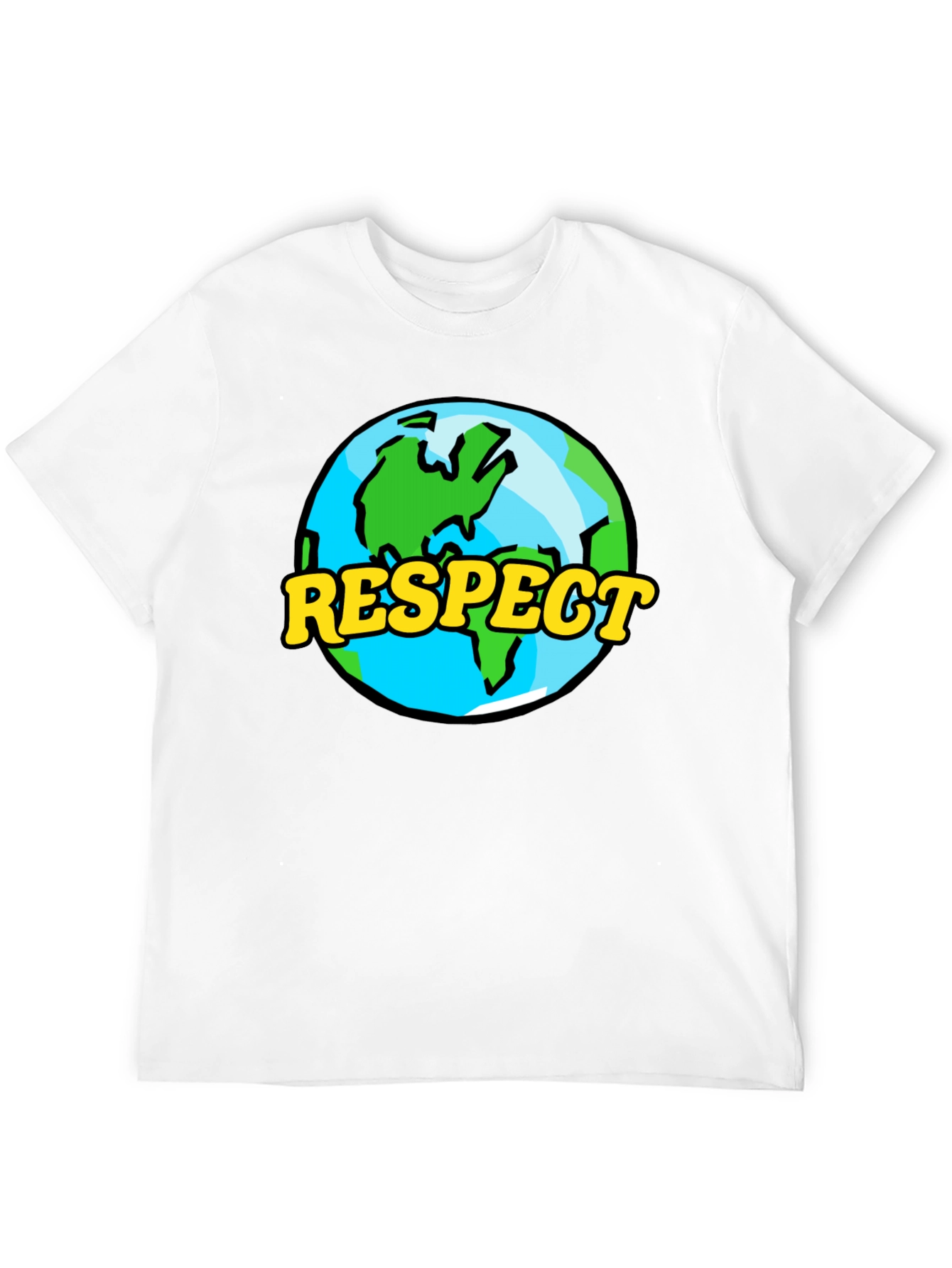 Respect Earth Graphic Tee - Black Crew Neck T-Shirt