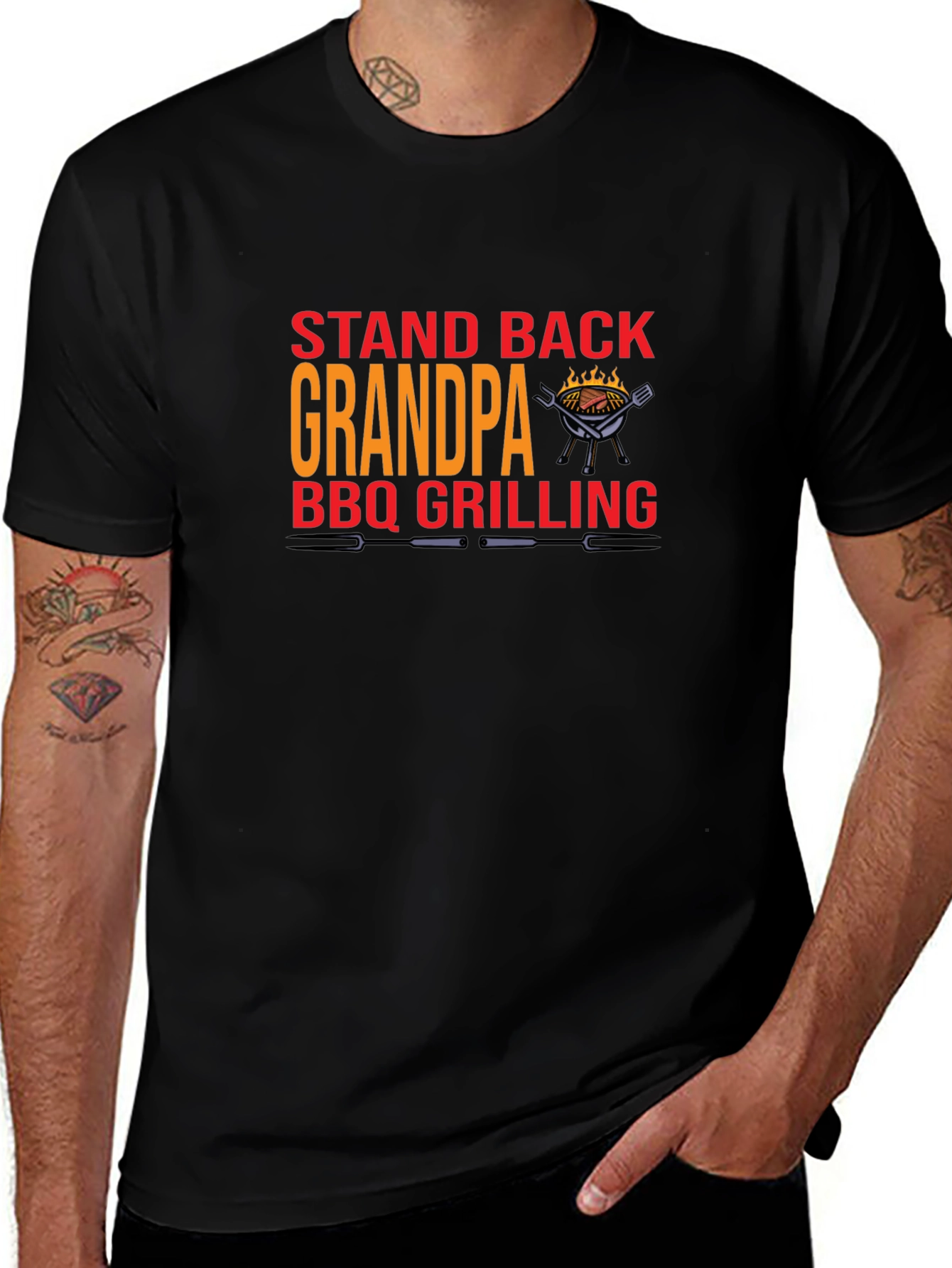 Grandpa BBQ Grilling Graphic T-Shirt