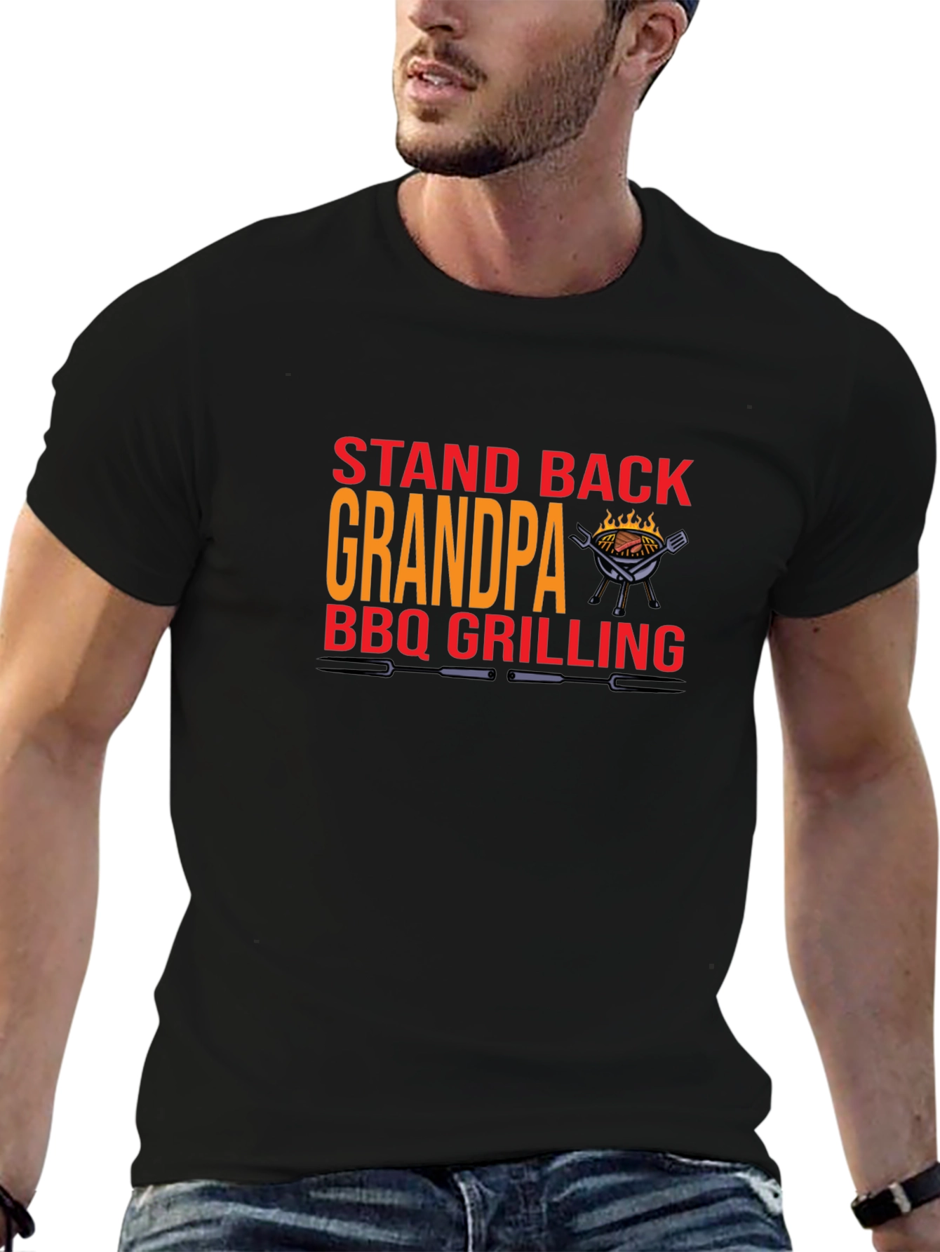 Grandpa BBQ Grilling Graphic T-Shirt