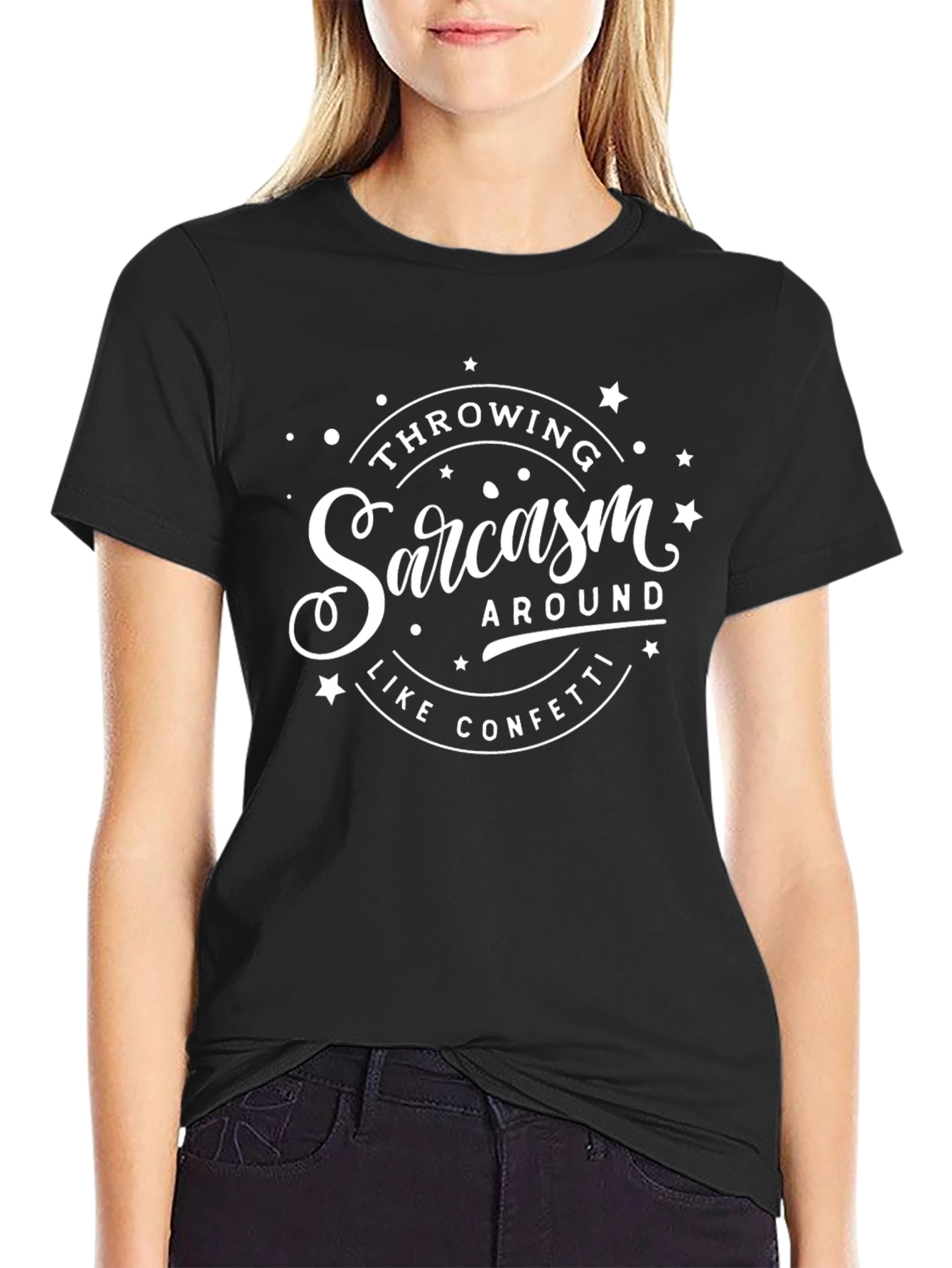 Sarcasm Confetti Graphic Tee - Throwing Sarcasm Around T-Shirt