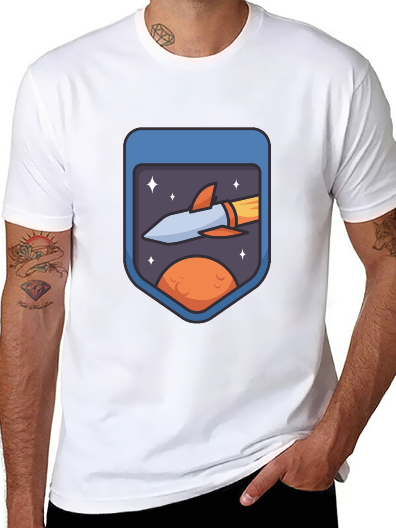 Rocket Badge Graphic Tee - Space Adventure Shirt