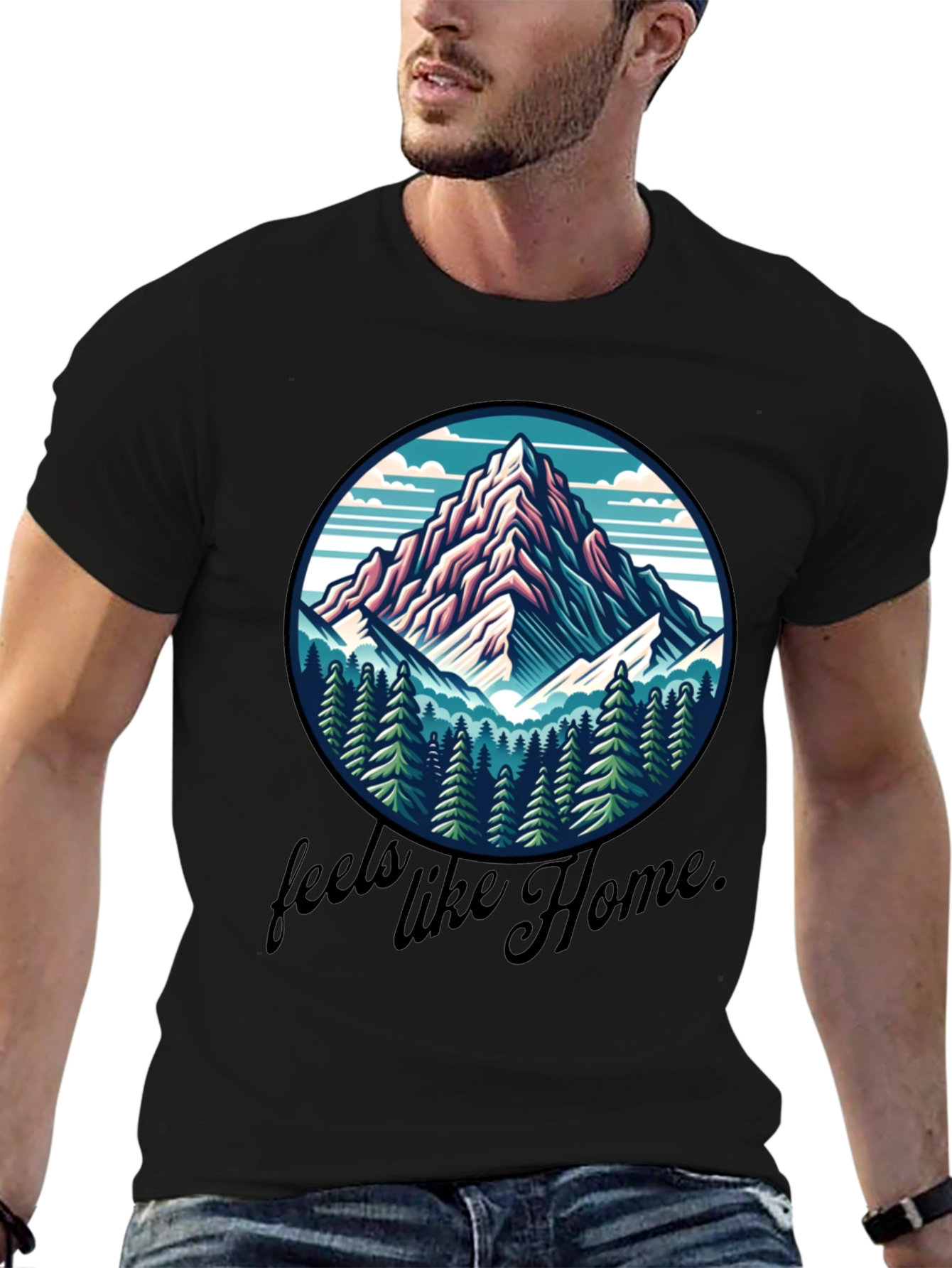 Mountain Feels Like Home Graphic Tee